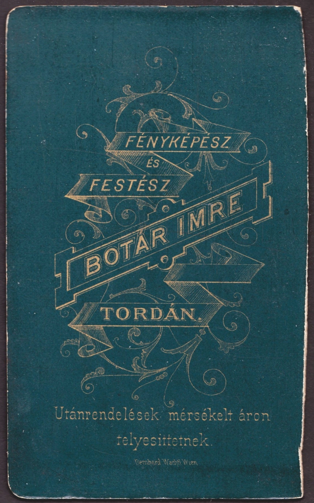 Romania,Transylvania, Turda, Botár Imre fényképész és festész., 1908, Fortepan, studio, photographer, verso, Fortepan #81054