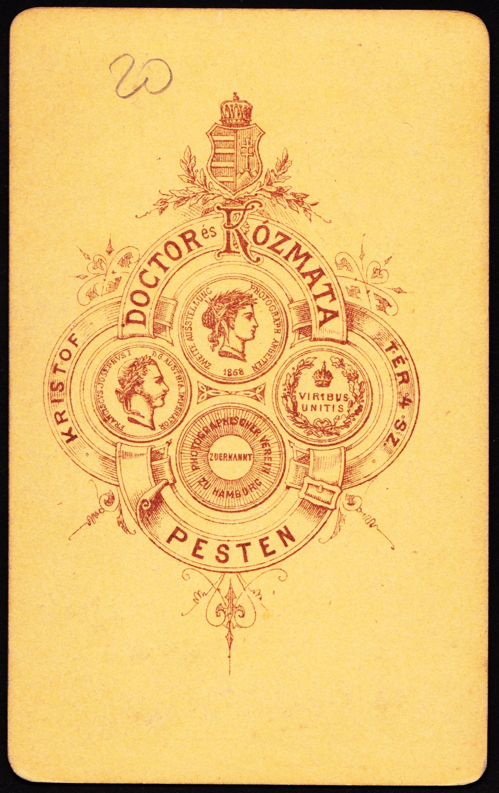 Hungary, Budapest V., Kristóf tér 4., Doctor Albert és Kózmata Ferenc fényképészek., 1900, Fortepan, studio, photographer, verso, Budapest, Fortepan #81094