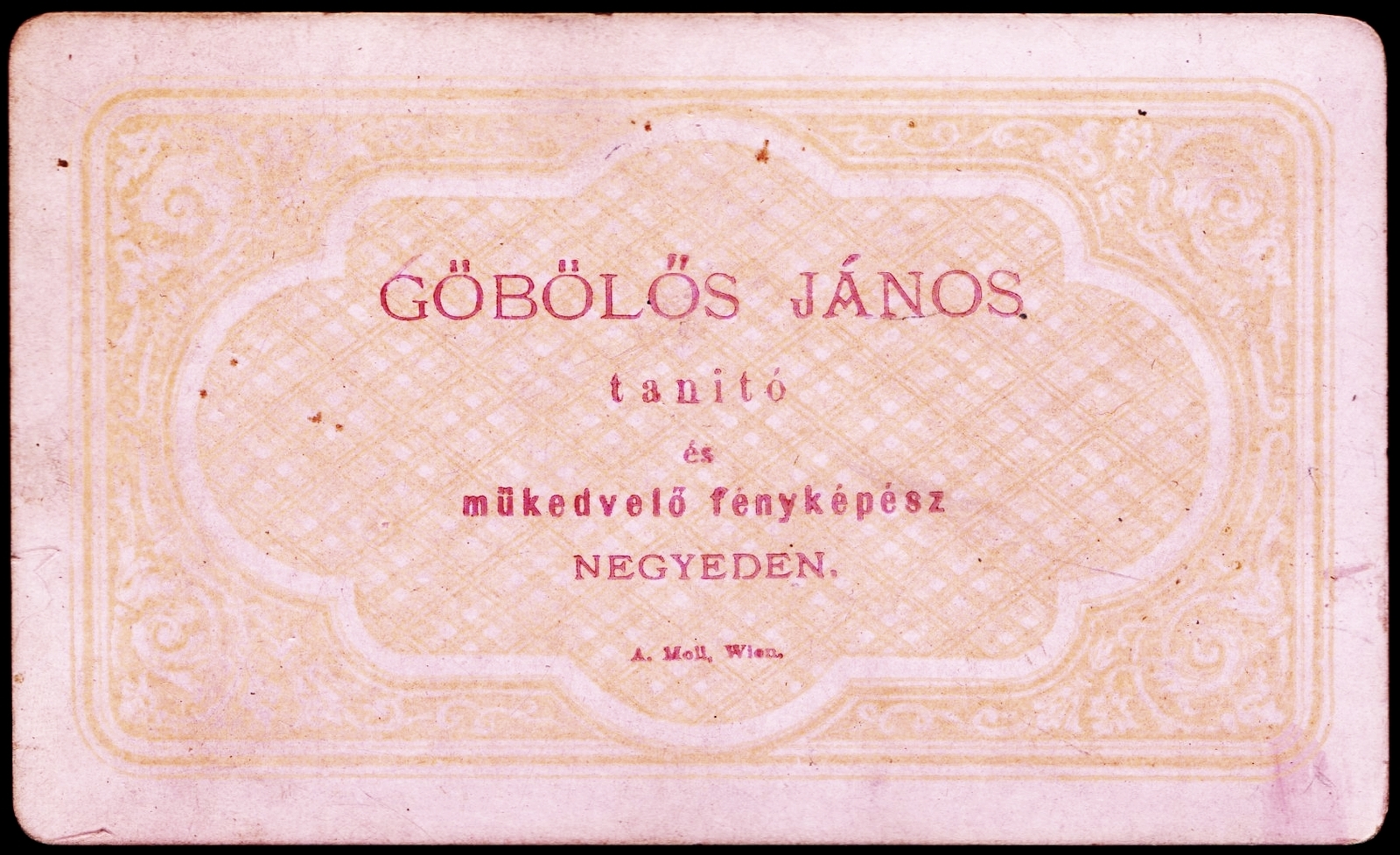 Slovakia, Neded, Göbölös János tanító és műkedvelő fényképész., 1900, Fortepan, studio, photographer, verso, Fortepan #81149