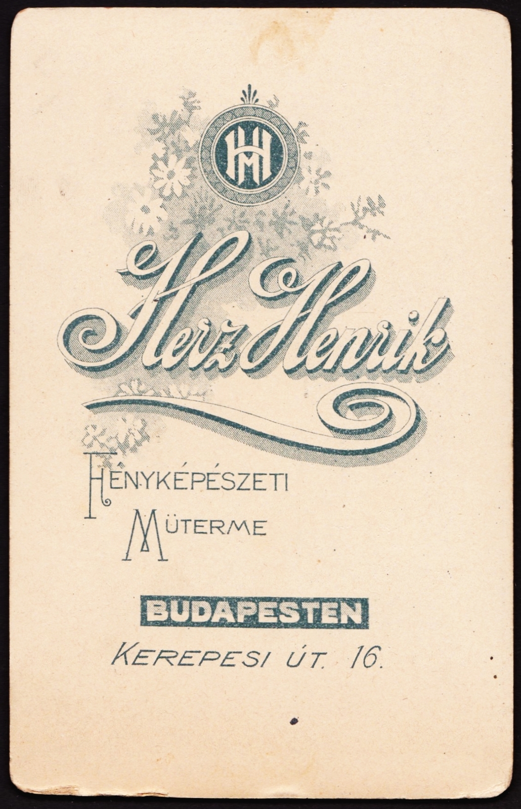 Hungary, Budapest VII., Rákóczi (Kerepesi) út 16., Herz Henrik fényképészeti műterme., 1900, Fortepan, studio, photographer, verso, Budapest, Fortepan #81164