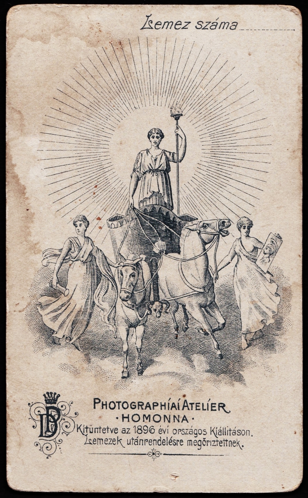Homonna fényképészeti műterme., 1900, Fortepan, studio, photographer, verso, Fortepan #81169