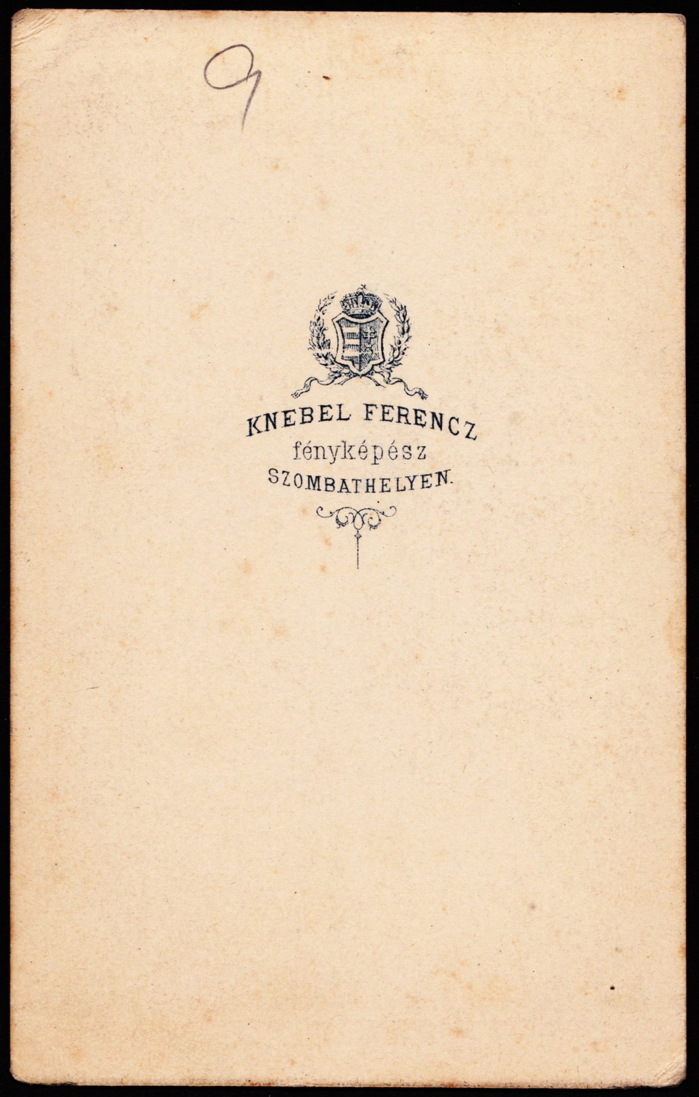 Magyarország, Szombathely, Knebel Ferenc fényképész., 1900, Fortepan, műterem, fényképész, hátlap, Fortepan #81209
