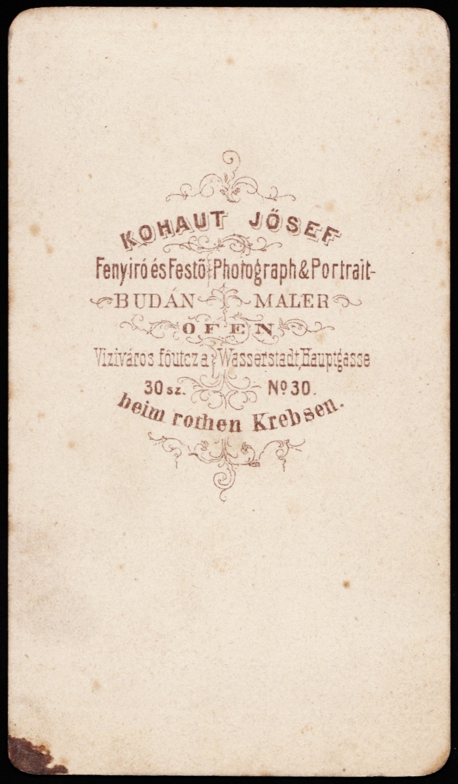 Magyarország, Budapest I., Fő utca 30., Kohaut József fényíró és festő., 1900, Fortepan, műterem, fényképész, hátlap, Budapest, Fortepan #81216