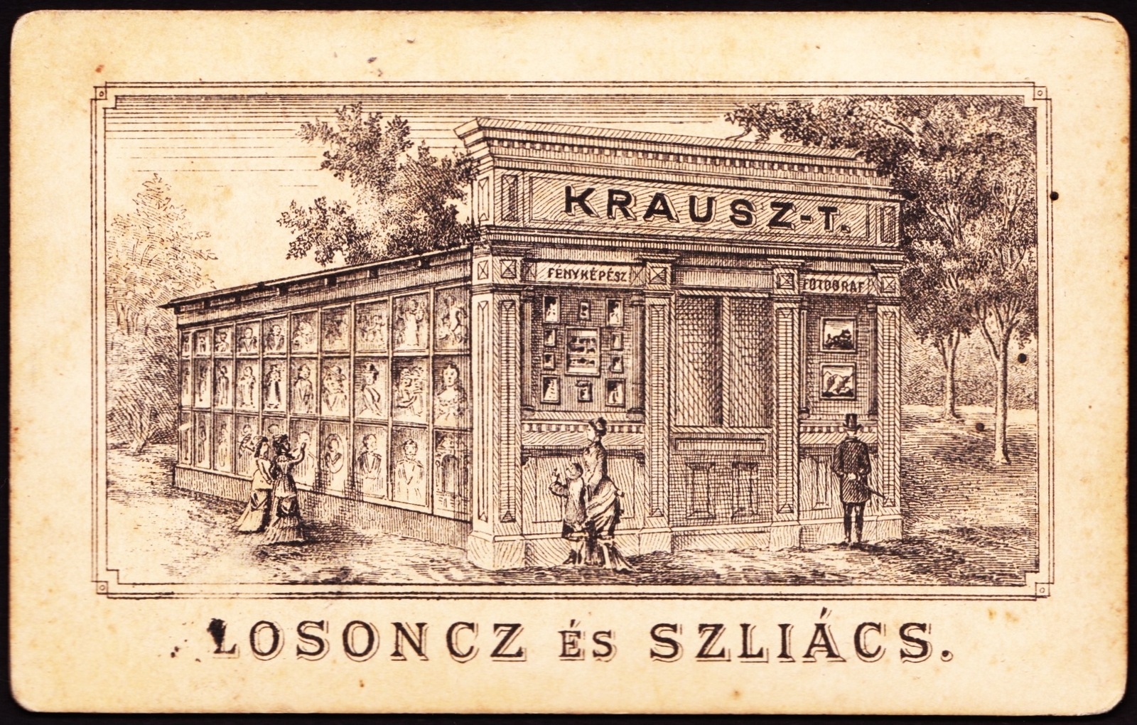 Slovakia, Lučenec,Sliač, Krausz Tivadar fényképész., 1900, Fortepan, studio, photographer, verso, Fortepan #81235
