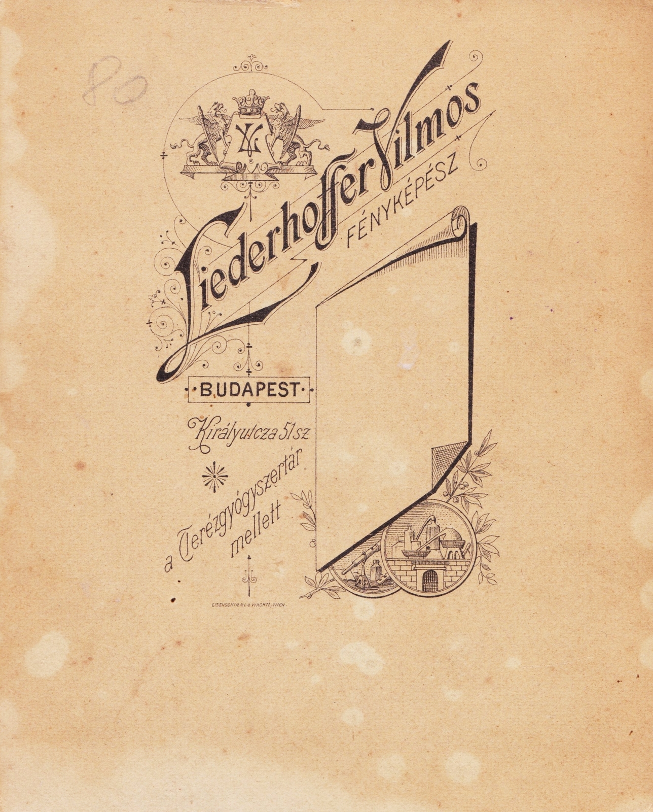 Magyarország, Budapest VII., Király utca 51., Liederhoffer Vilmos fényképész., 1900, Fortepan, műterem, fényképész, hátlap, Budapest, Fortepan #81247