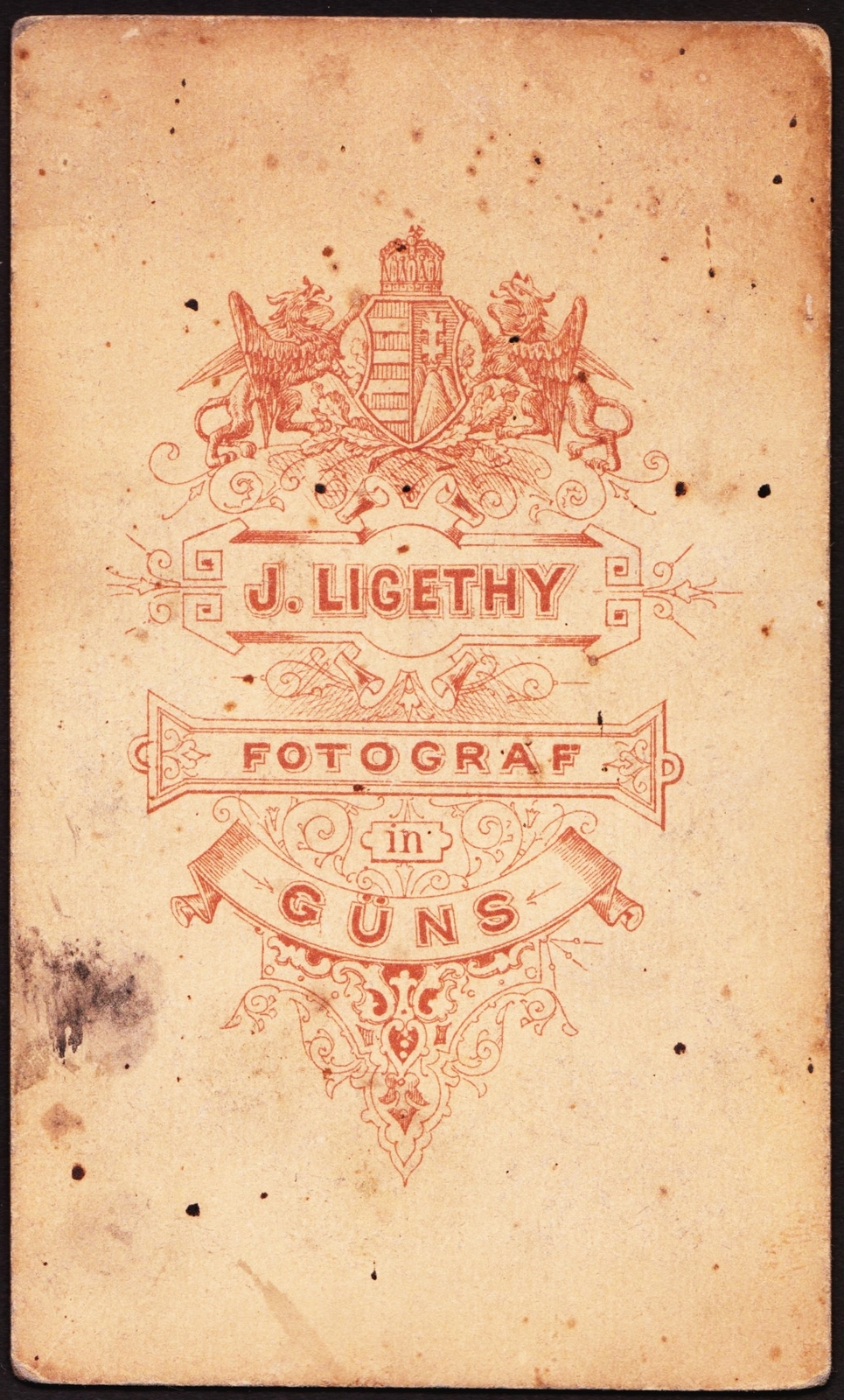 Magyarország, Kőszeg, Ligethy J. fényképész., 1900, Fortepan, műterem, fényképész, hátlap, Fortepan #81248