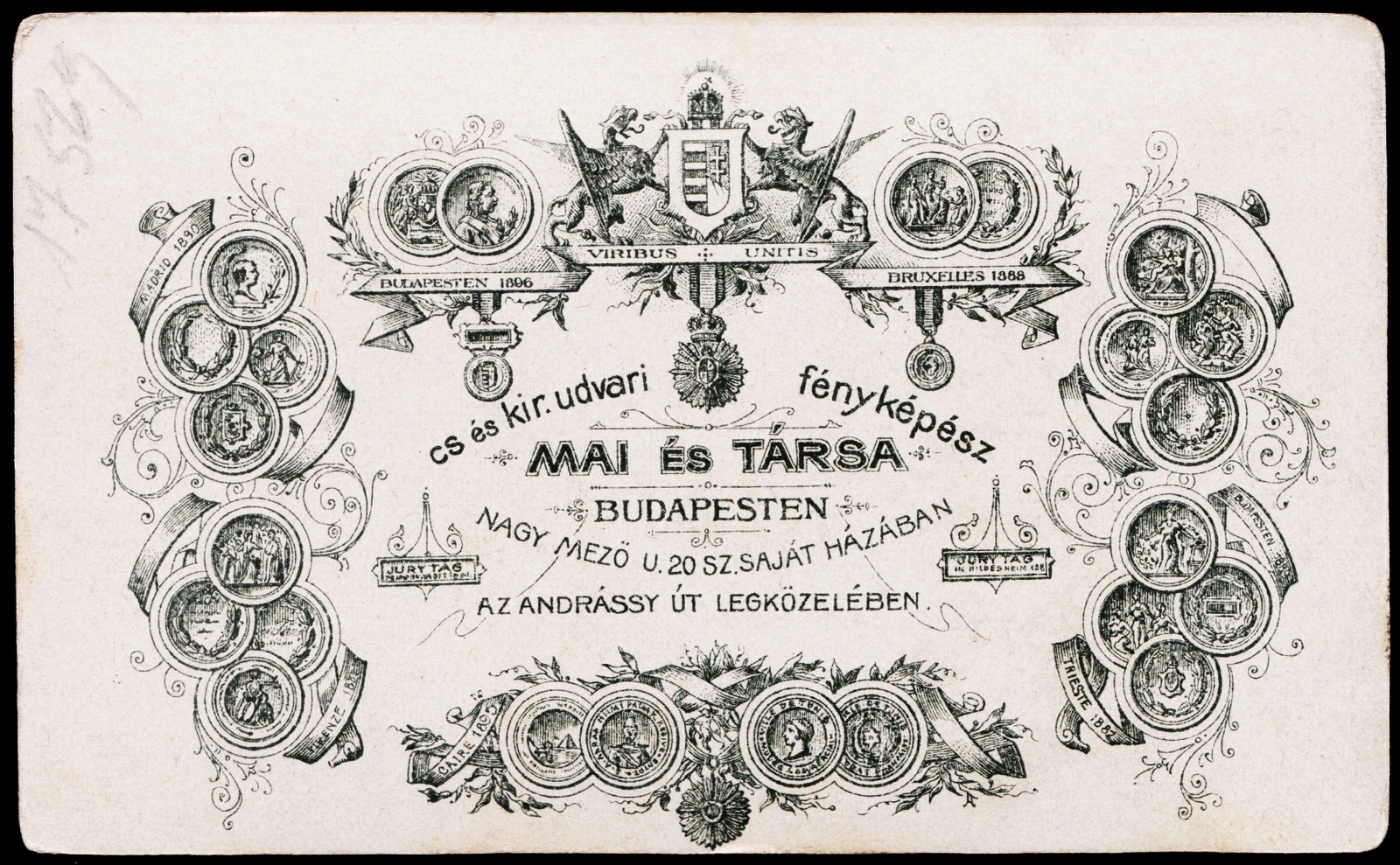 Hungary, Budapest VI., Nagymező utca 20., Mai Manó és Társa fényképészek. A felvétel 1897-ben készült., 1900, Fortepan, studio, photographer, verso, Budapest, Fortepan #81262