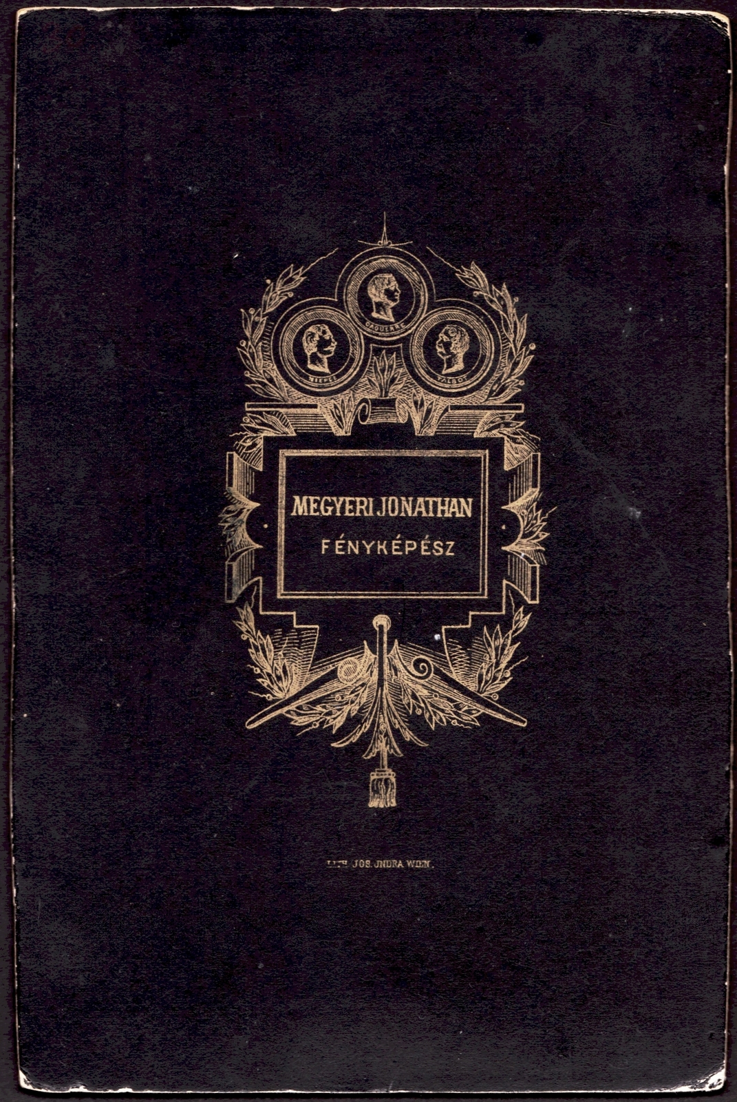 Megyeri Jonathan fényképész., 1900, Fortepan, studio, photographer, verso, Fortepan #81283