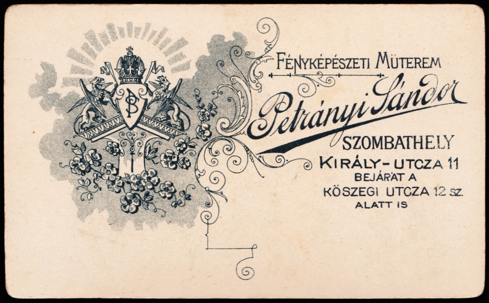 Hungary, Szombathely, Király utca 11., Petrányi Sándor fényképészeti műterme., 1900, Fortepan, studio, photographer, verso, Fortepan #81316