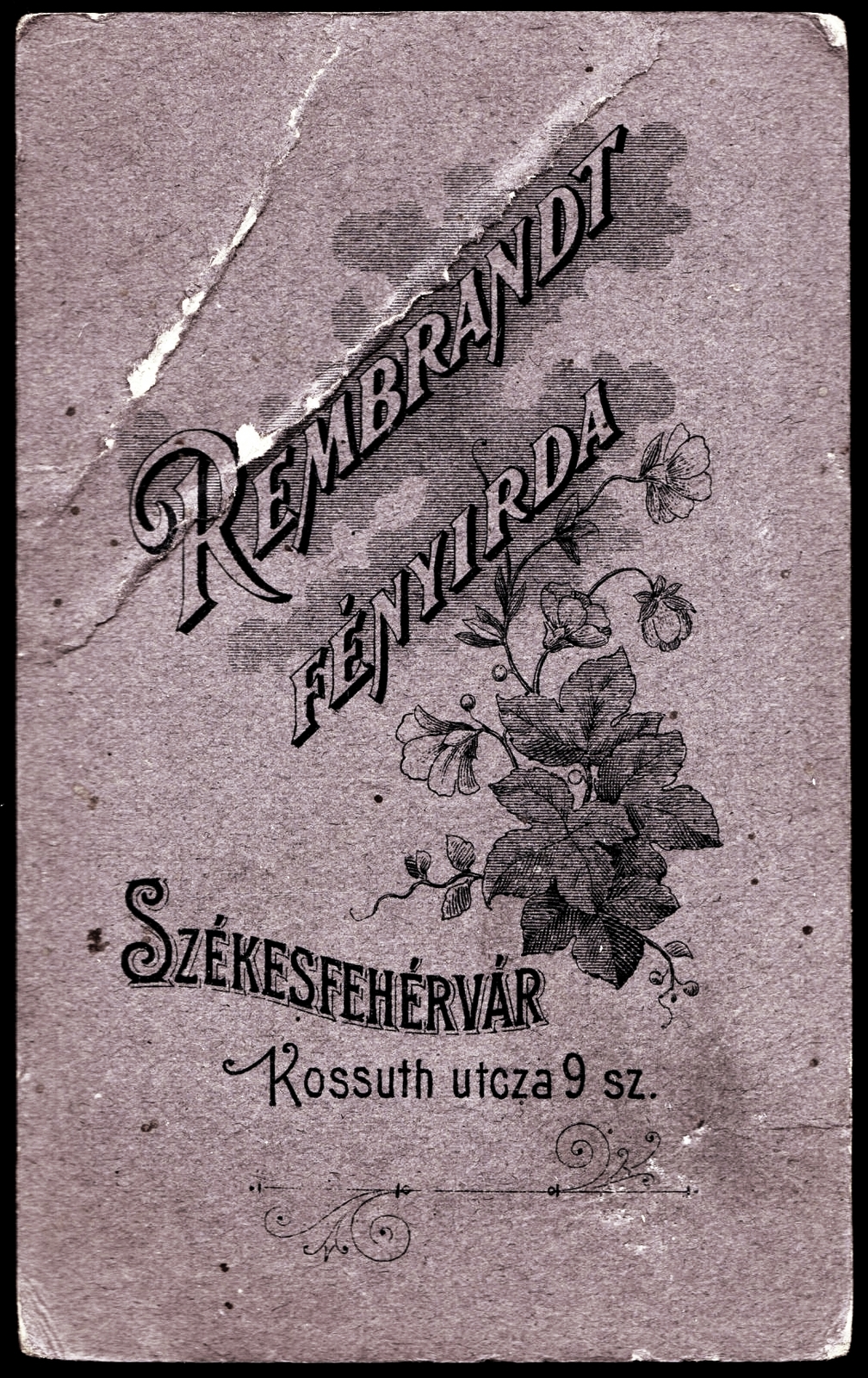 Hungary, Székesfehérvár, Kossuth utca 9., Rembrandt fényírda., 1900, Fortepan, studio, photographer, verso, Fortepan #81332