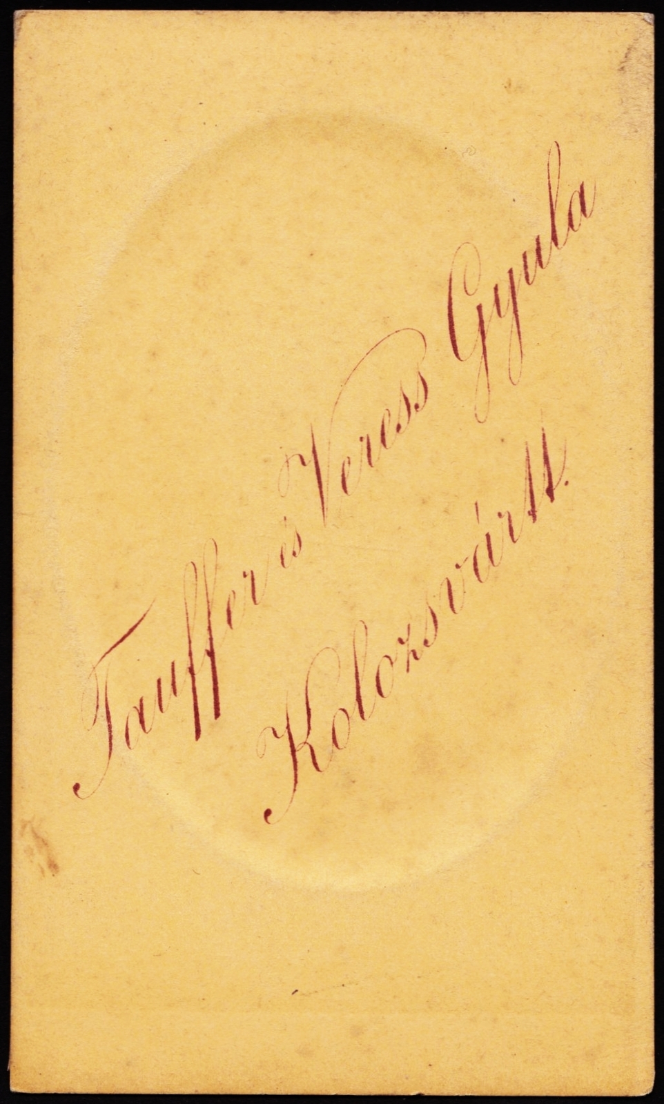 Románia,Erdély, Kolozsvár, Tauffer és Veress Gyula fényképészek., 1900, Fortepan, műterem, fényképész, hátlap, Fortepan #81389