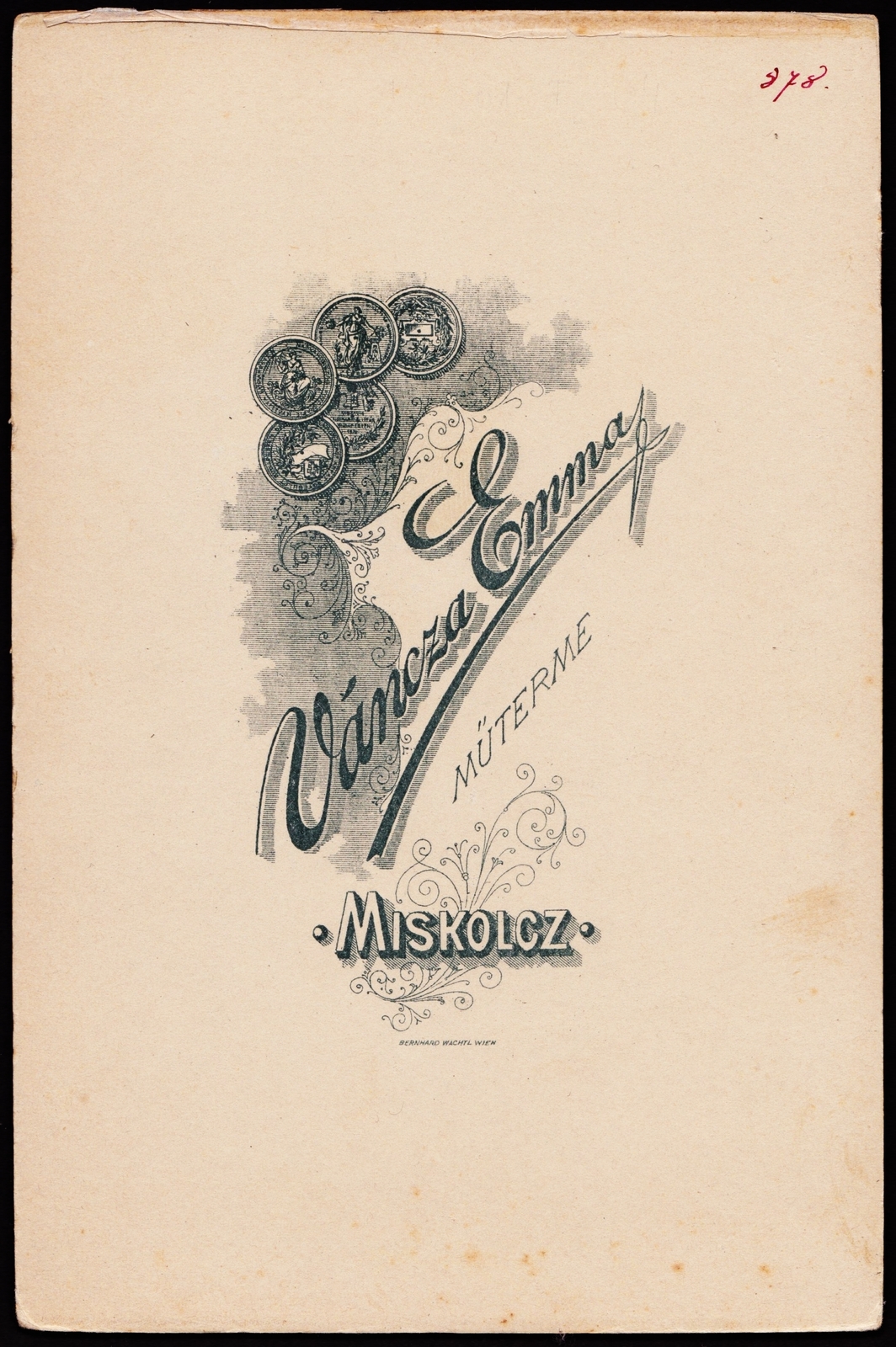 Hungary, Miskolc, Váncza Emma műterme., 1900, Fortepan, studio, photographer, verso, Fortepan #81406