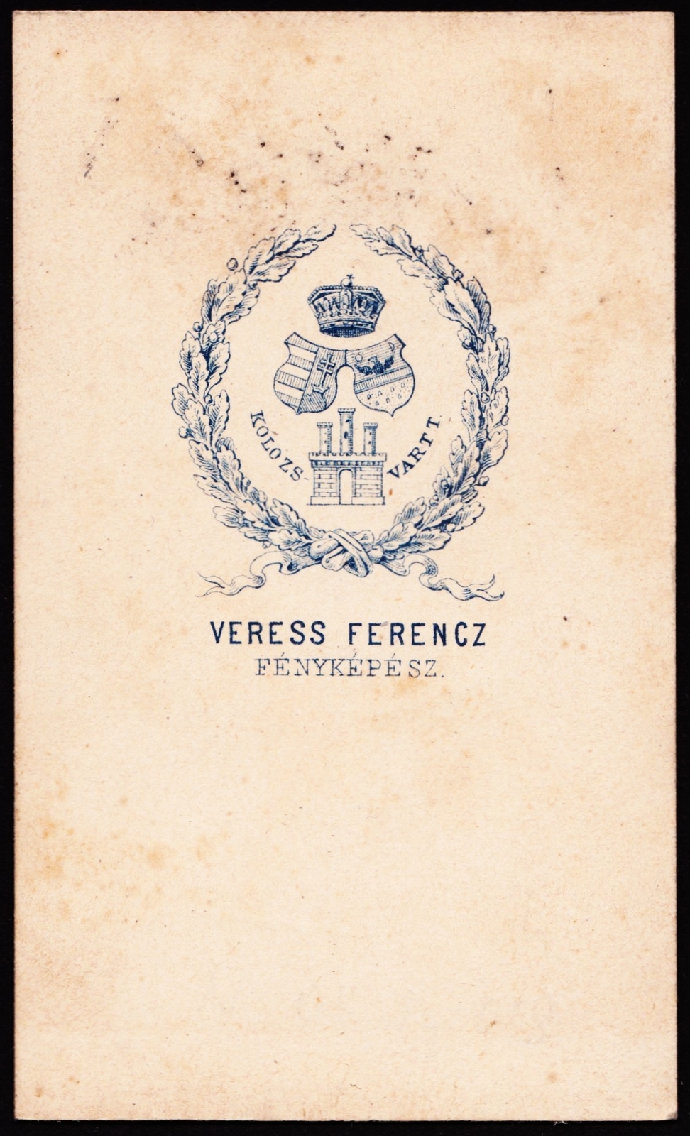 Romania,Transylvania, Cluj-Napoca, Veress Ferenc fényképész., 1900, Fortepan, studio, photographer, verso, Fortepan #81417