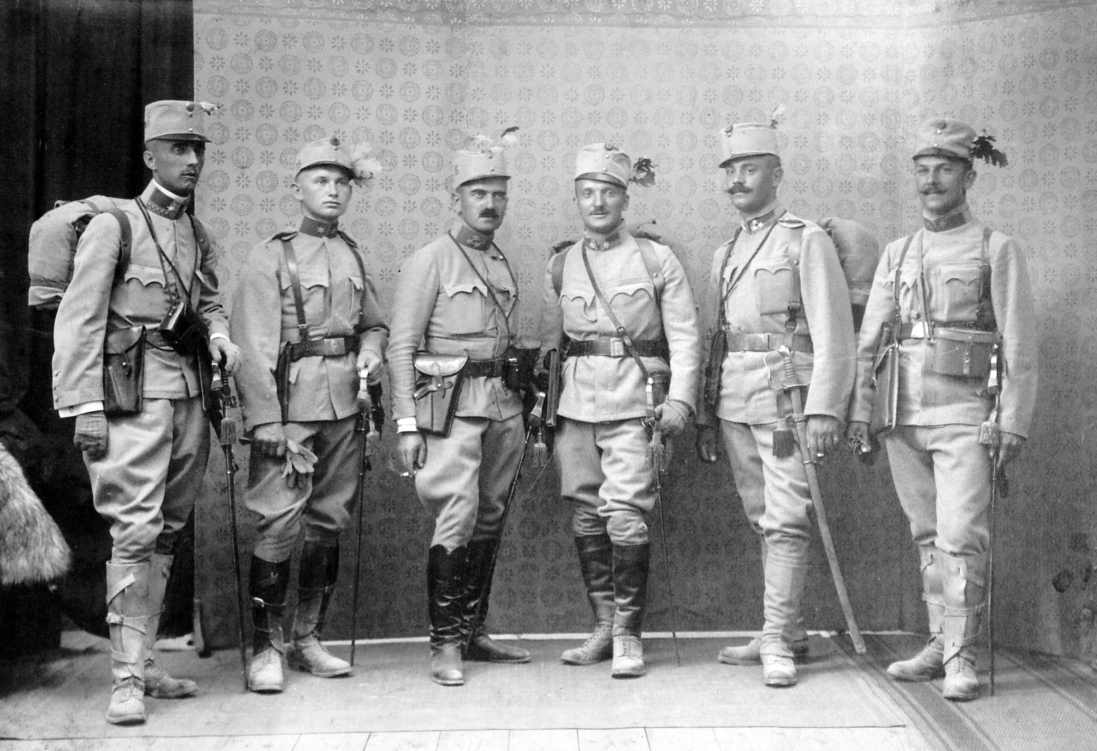 1916, Fortepan, First World War, uniform, tableau, men, weapon, telescope, Fortepan #8218