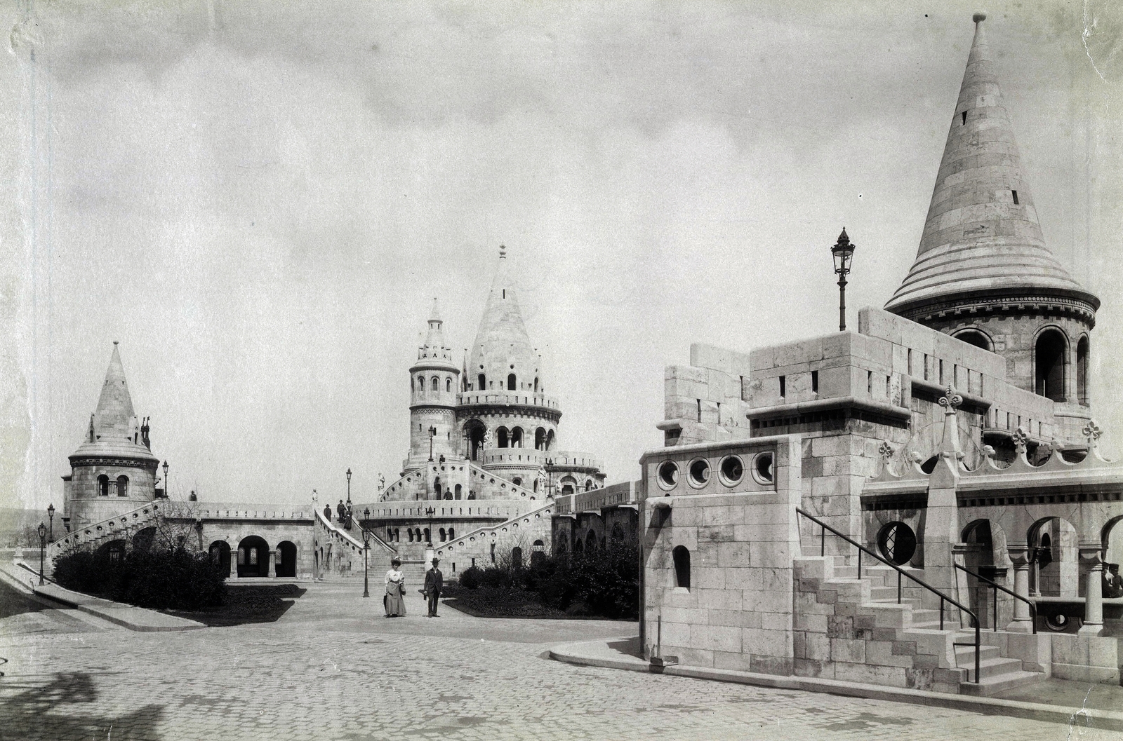 Magyarország, Halászbástya,budai Vár, Budapest I., A kép forrását kérjük így adja meg: Fortepan / Budapest Főváros Levéltára. Levéltári jelzet: HU.BFL.XV.19.d.1.08.127, 1906, Budapest Főváros Levéltára / Klösz György fényképei, Klösz György, Schulek Frigyes-terv, Budapest, Fortepan #82652