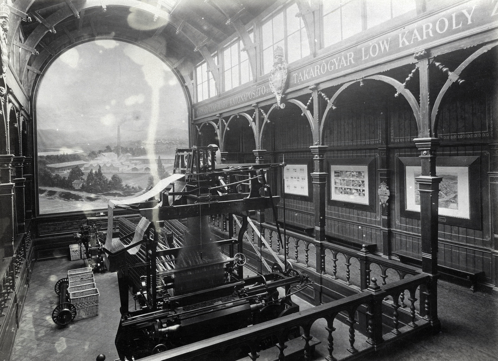 Hungary, Budapest XIV., "Millenniumi kiállítás: A Lőw-féle Posztógyár pavilonja (gyapotszövöde?). A felvétel 1896-ban készült." A kép forrását kérjük így adja meg: Fortepan / Budapest Főváros Levéltára. Levéltári jelzet: HU.BFL.XV.19.d.1.09.108, 1900, Budapest Főváros Levéltára / Klösz György fényképei, Klösz György, Budapest, Millennium Exhibition, Fortepan #82766