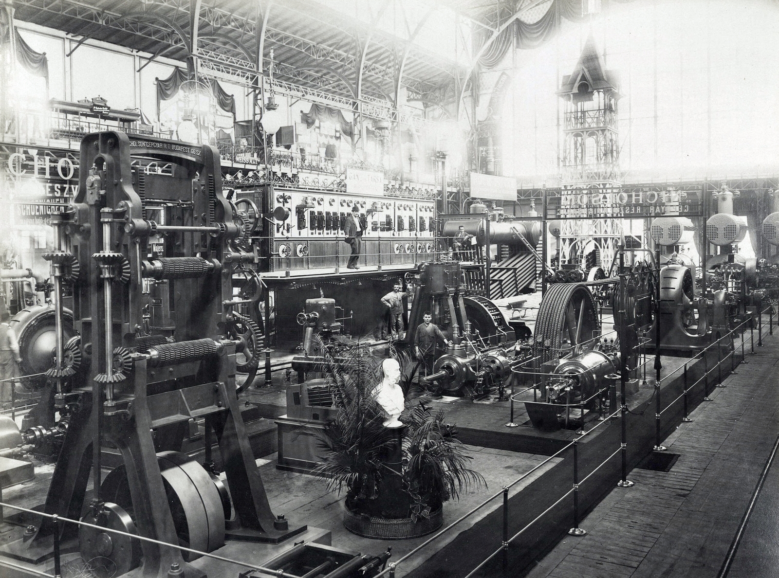 Hungary, Budapest XIV., "Millenniumi kiállítás: Az újpesti Nicholson Gépgyár RT. kiállítása, utóda a Schlick-Nicholson Hajógyár. A felvétel 1896-ban készült." A kép forrását kérjük így adja meg: Fortepan / Budapest Főváros Levéltára. Levéltári jelzet: HU.BFL.XV.19.d.1.10.045, 1900, Budapest Főváros Levéltára / Klösz György fényképei, Klösz György, Budapest, Millennium Exhibition, Fortepan #82891
