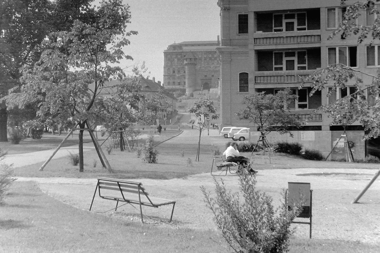Hungary, Budapest I., Döbrentei tér., 1968, Fortepan, street furniture, Budapest, Fortepan #8293