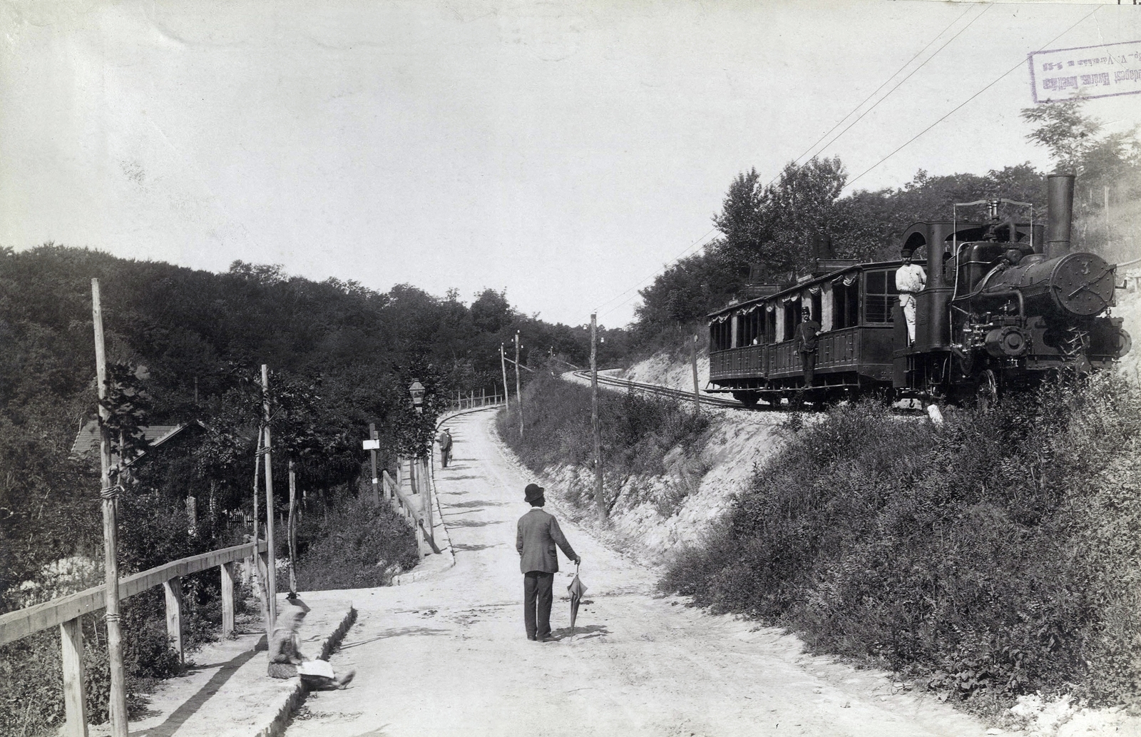 Hungary, Budapest XII., Fogaskerekű a Karthauzi utca és az Evetke utca találkozásánál. A felvétel 1896-ban készült. A kép forrását kérjük így adja meg: Fortepan / Budapest Főváros Levéltára. Levéltári jelzet: HU.BFL.XV.19.d.1.08.092, 1900, Budapest Főváros Levéltára / Klösz György fényképei, Klösz György, funicular train, Budapest, Fortepan #82931