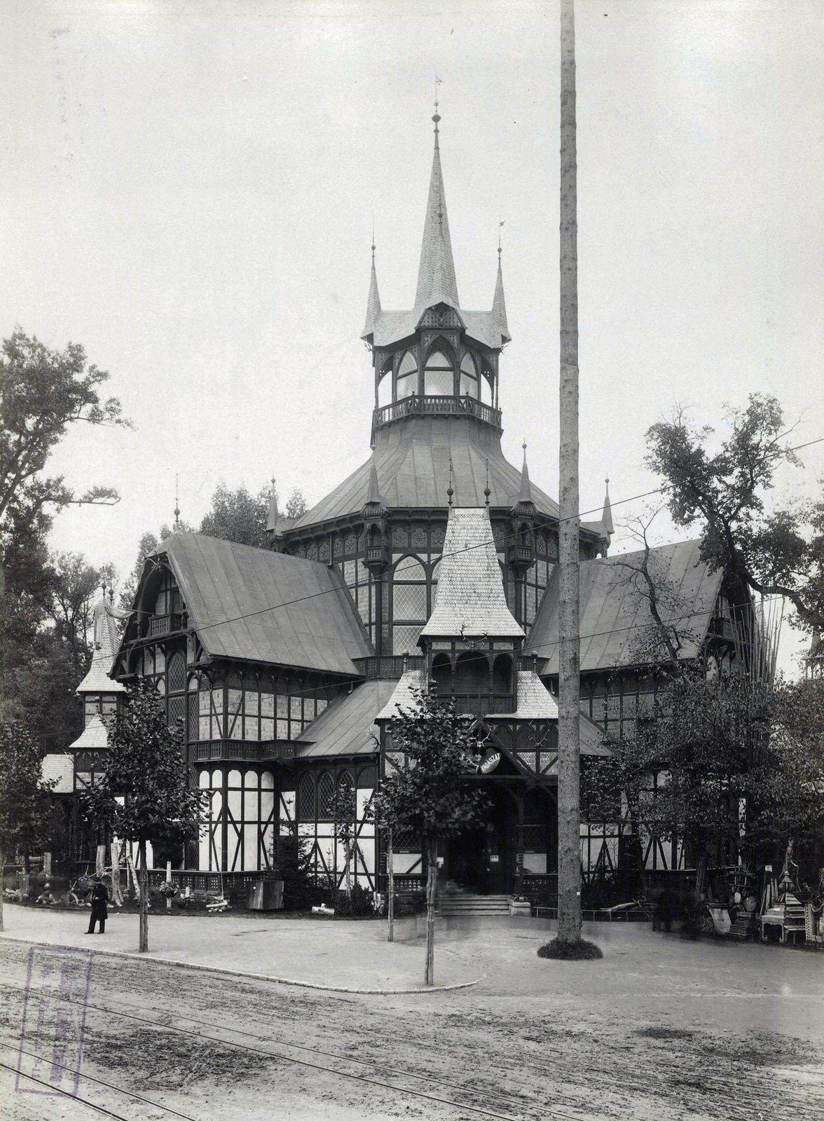 Hungary, Budapest XIV., Millenniumi kiállítás: erdészeti pavilon. A felvétel 1896-ban készült. A kép forrását kérjük így adja meg: Fortepan / Budapest Főváros Levéltára. Levéltári jelzet: HU.BFL.XV.19.d.1.10.204, 1900, Budapest Főváros Levéltára / Klösz György fényképei, Klösz György, Budapest, Millennium Exhibition, Fortepan #83038