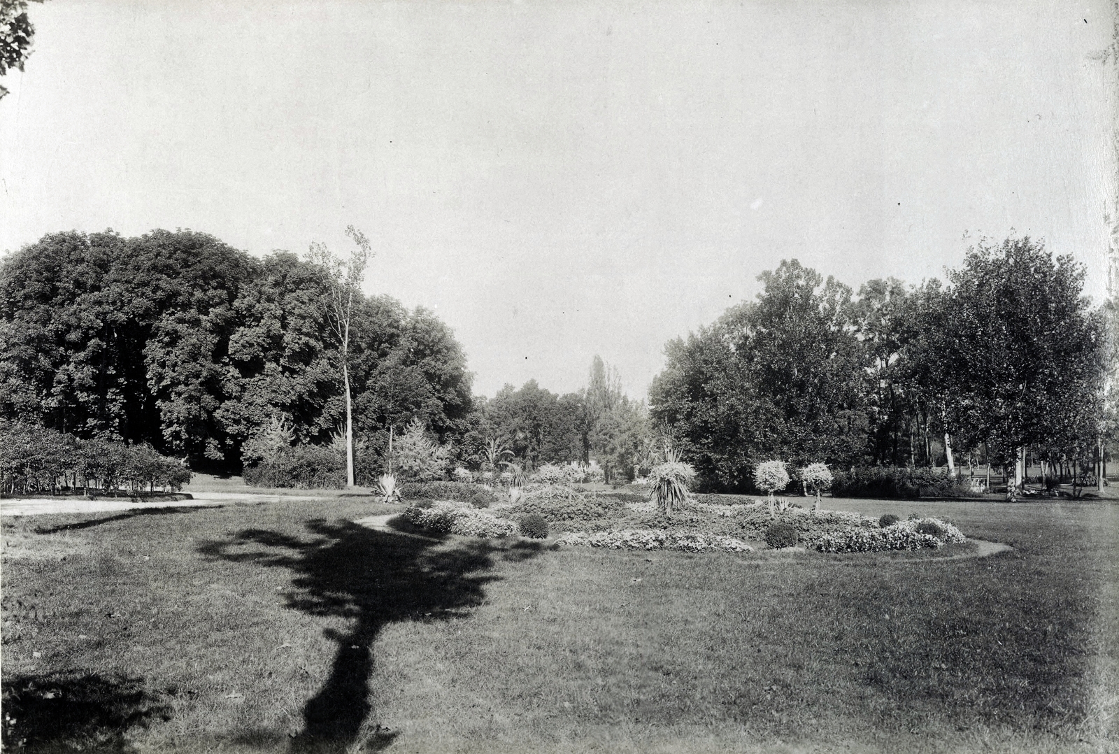Hungary, Tóalmás, Beretvás Endre kastélya (Andrássy-kastély), parkrészlet. A felvétel 1895-1899 között készült. A kép forrását kérjük így adja meg: Fortepan / Budapest Főváros Levéltára. Levéltári jelzet: HU.BFL.XV.19.d.1.12.040, 1900, Budapest Főváros Levéltára / Klösz György fényképei, Klösz György, wood, flower bed, shadow, Fortepan #83344
