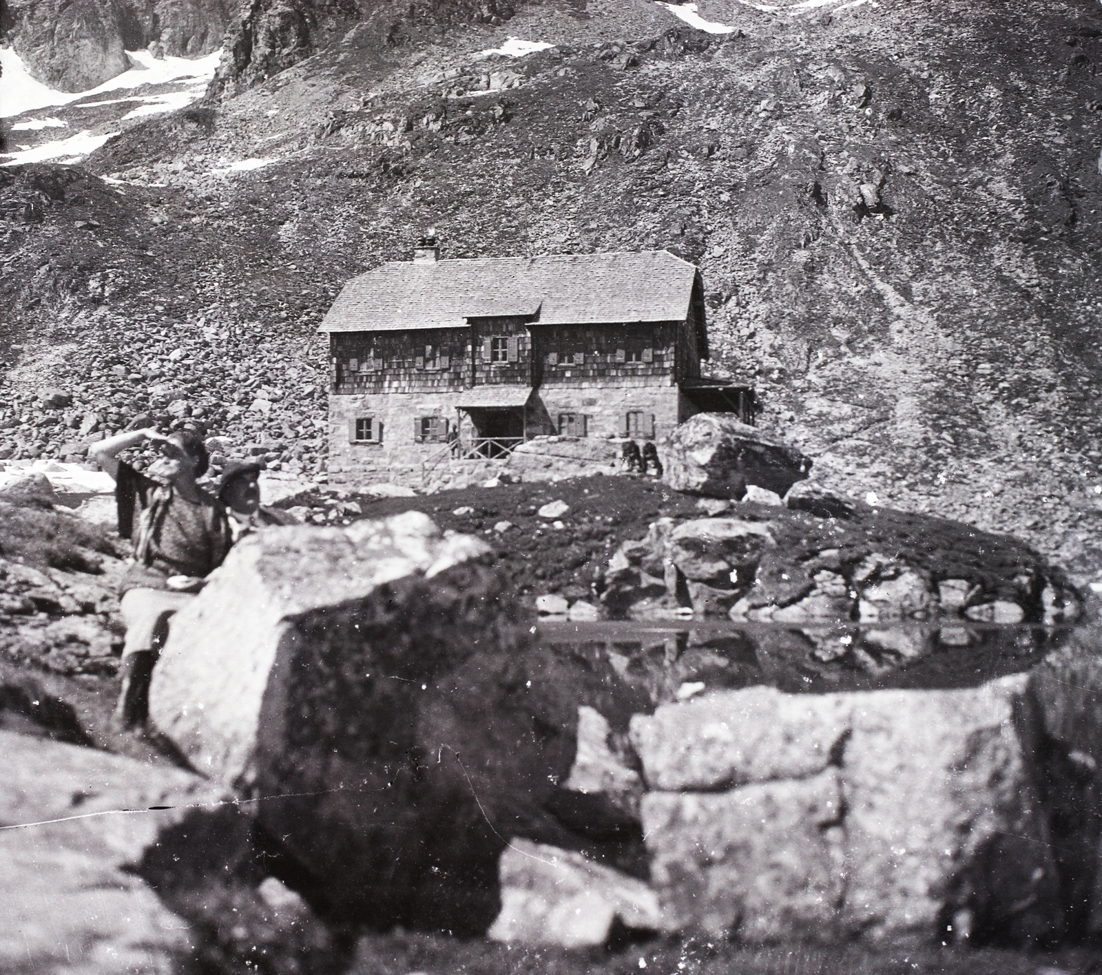 Austria, untitled, Mallnitz, az Arthur-von-Schmid-Haus a Dösener See partján., 1929, Ebner, Czechoslovakia, safe house, Tatra Mountains, Fortepan #83689