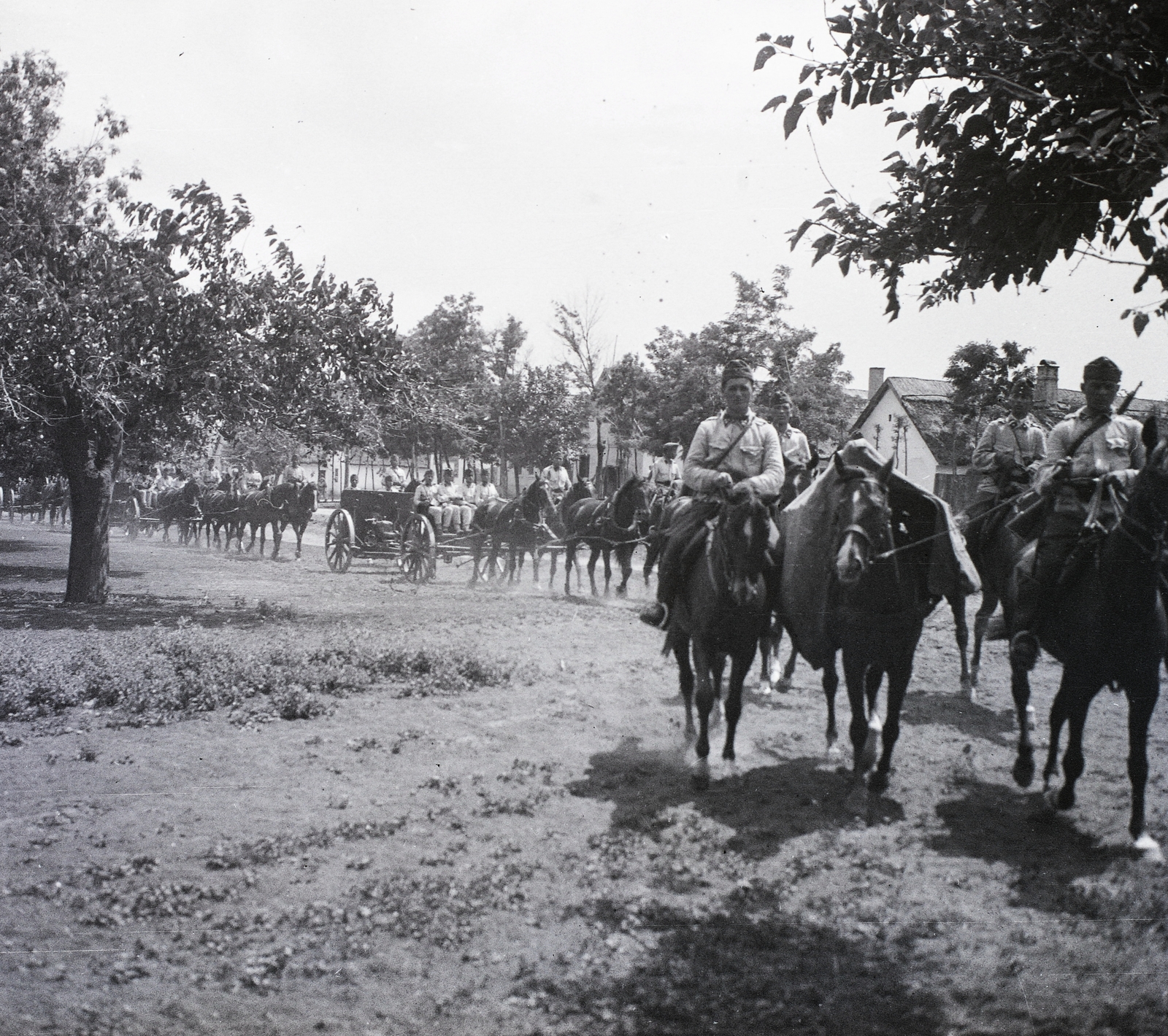 1930, Ebner, ló, lovaskocsi, ágyú, tüzérség, Fortepan #83695