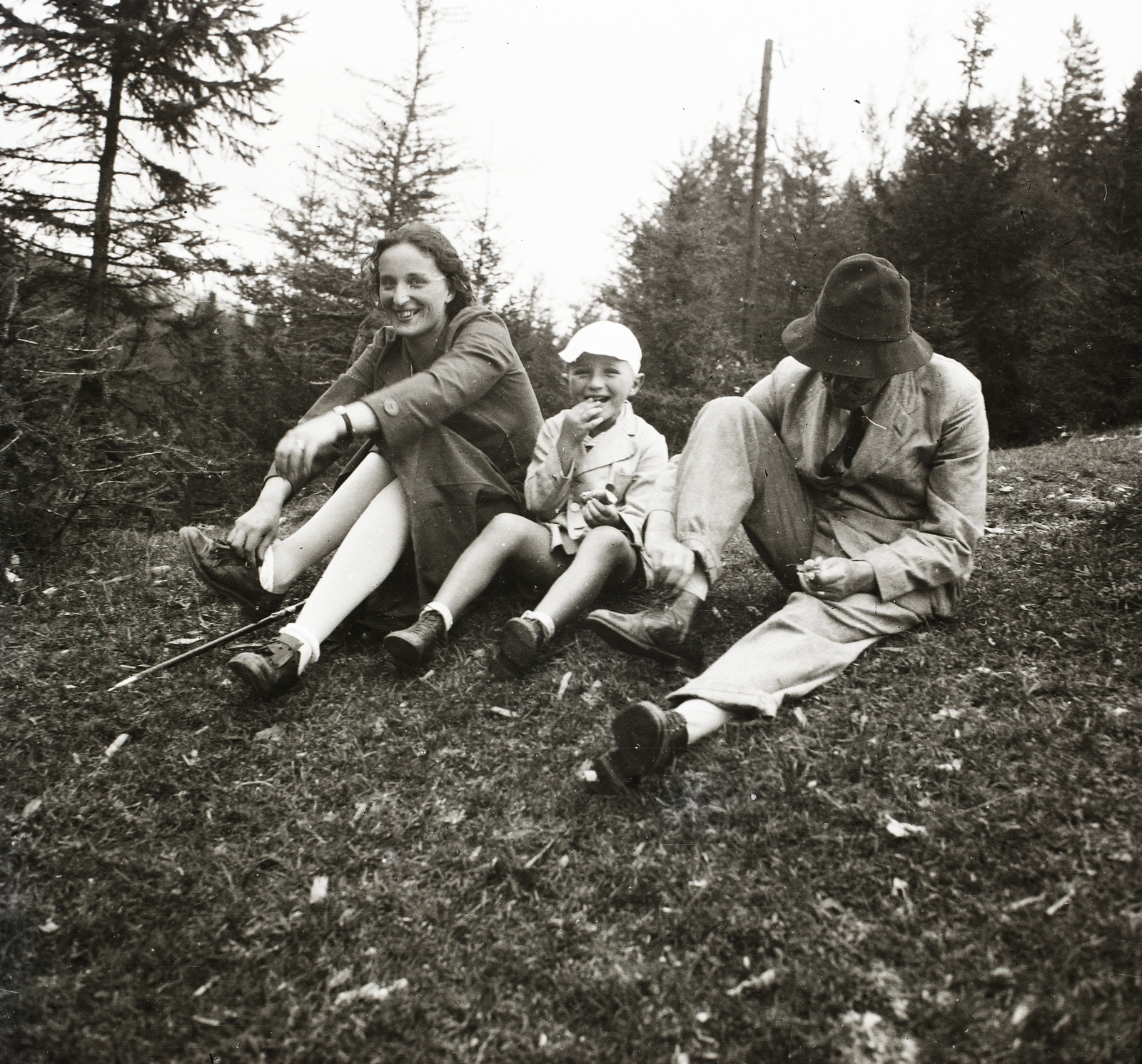 1932, Ebner, hat, family, excursion, tableau, Fortepan #83721