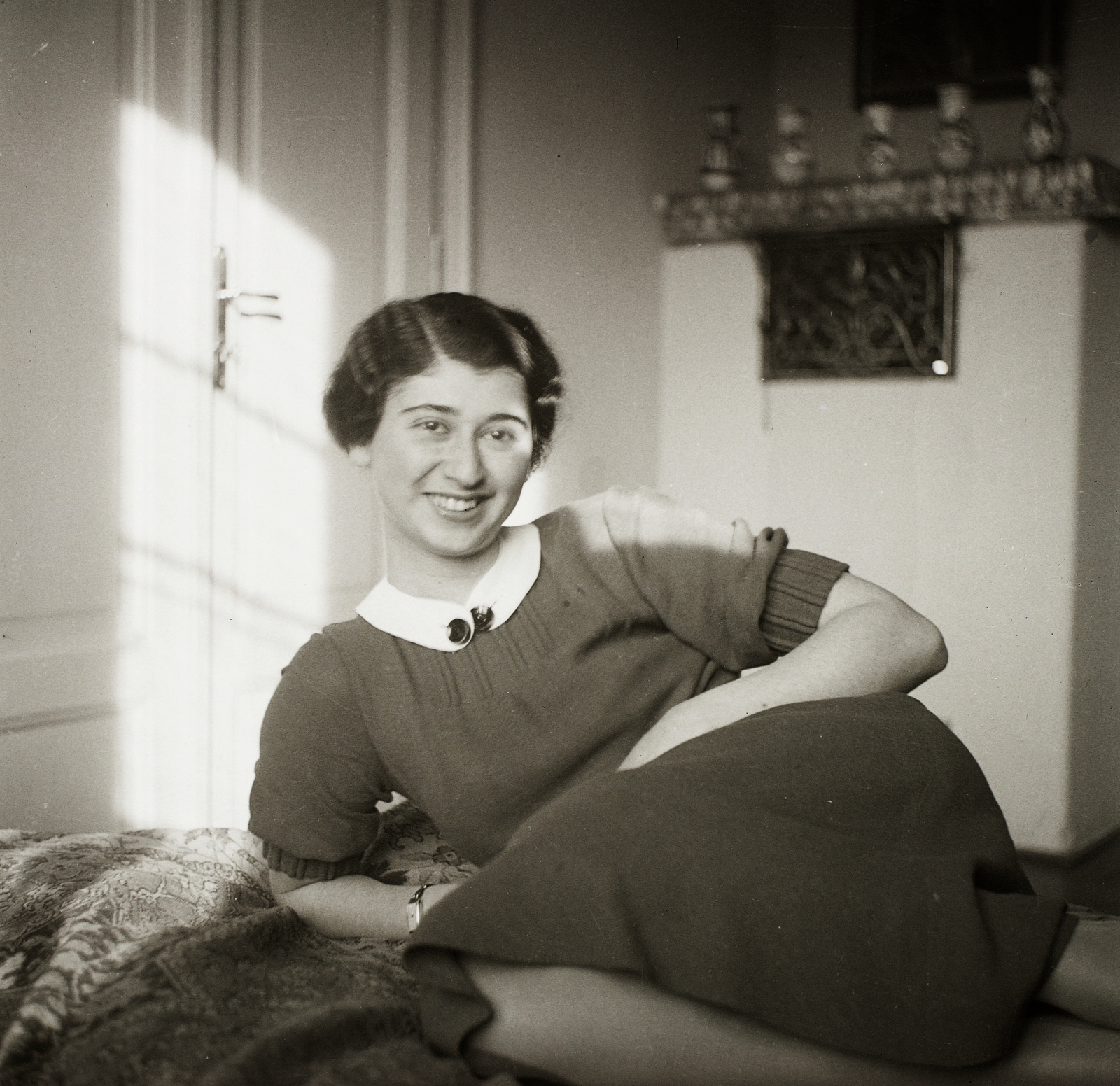 1935, Ebner, portrait, wrist watch, fun, woman, Fortepan #83790