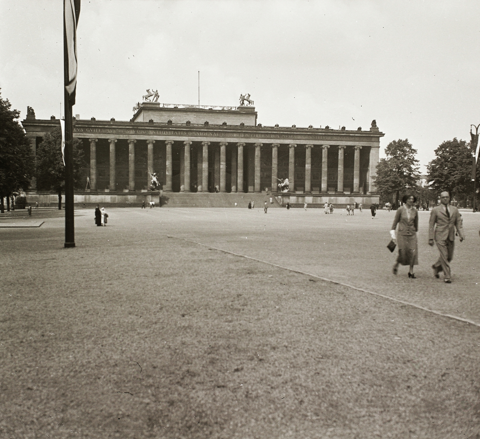 Németország, Berlin, Múzeum-sziget, Altes Museum., 1937, Ebner, múzeum, lovas szobor, neoklasszicizmus, Karl Friedrich Schinkel-terv, Fortepan #83845