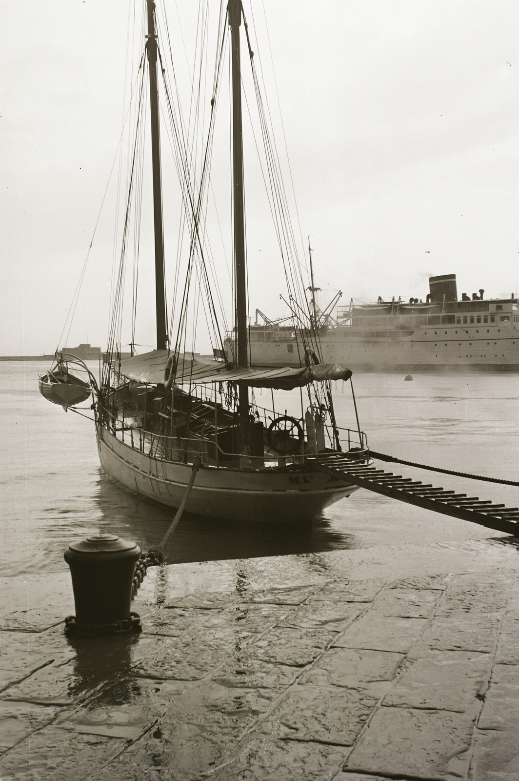 Croatia, Rijeka, kikötő., 1938, Ebner, ship, sailboat, port, Fortepan #83852