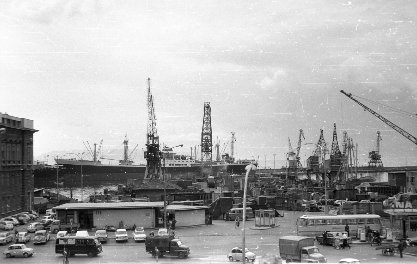 Croatia, Rijeka, kikötő., 1966, Varga Dóra, Yugoslavia, ship, crane, port, Fortepan #84182