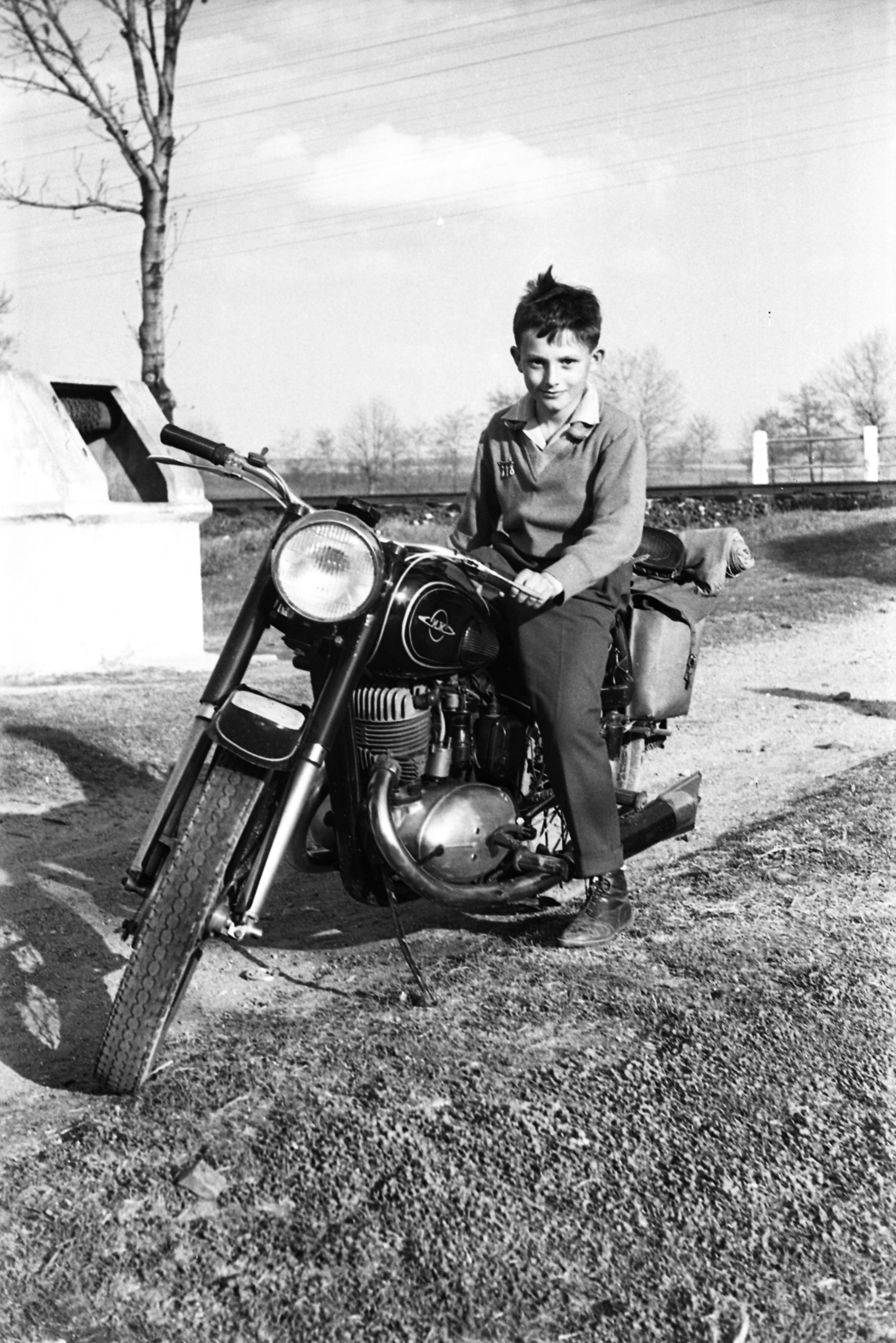 1960, Morvay Kinga, Morvay Lajos, motorcycle, Izh-brand, Fortepan #84369