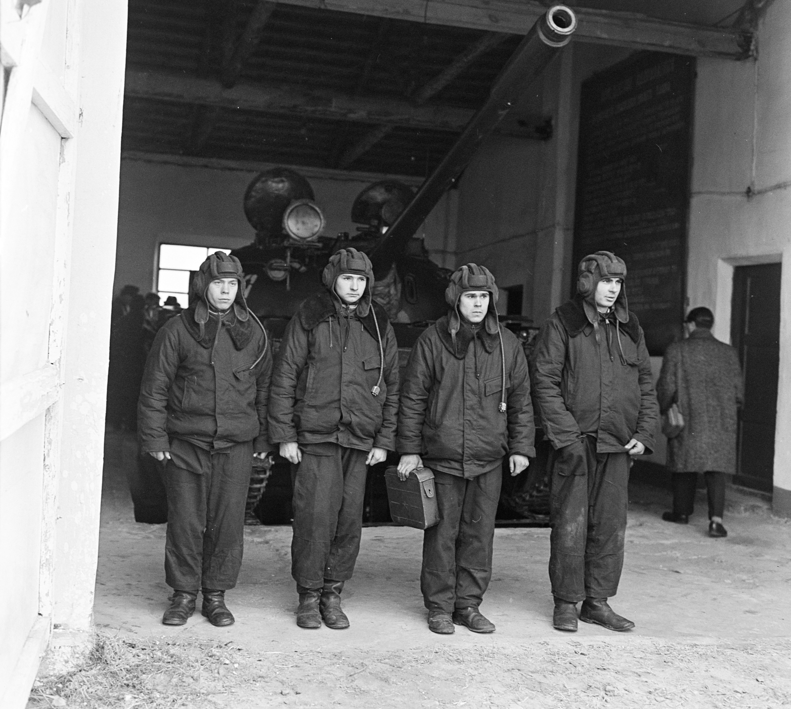 1968, MHSZ, tank, tank crew member, Fortepan #84544