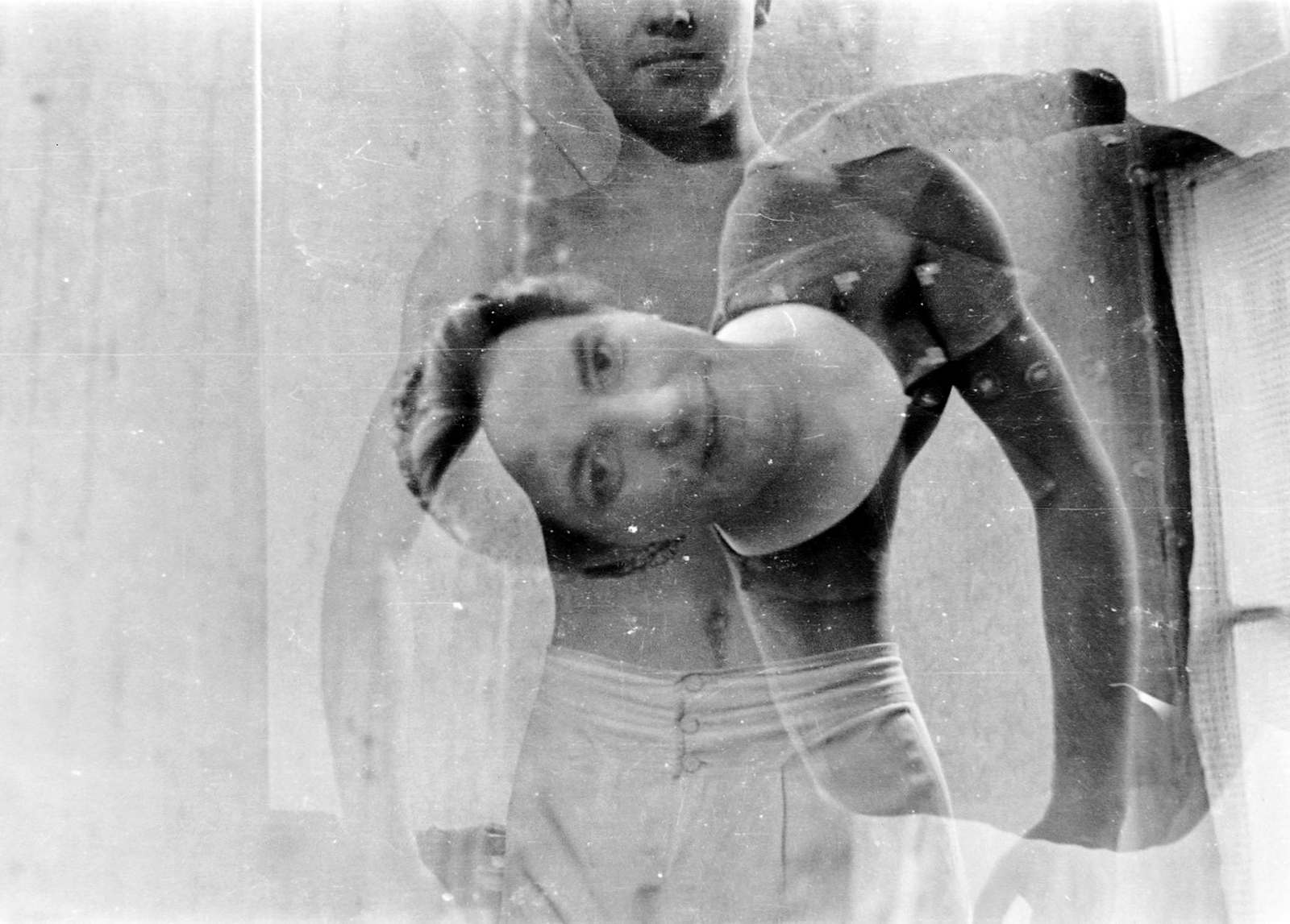 1938, Fortepan, erroneous photo, double exposure, half-naked, Fortepan #8470