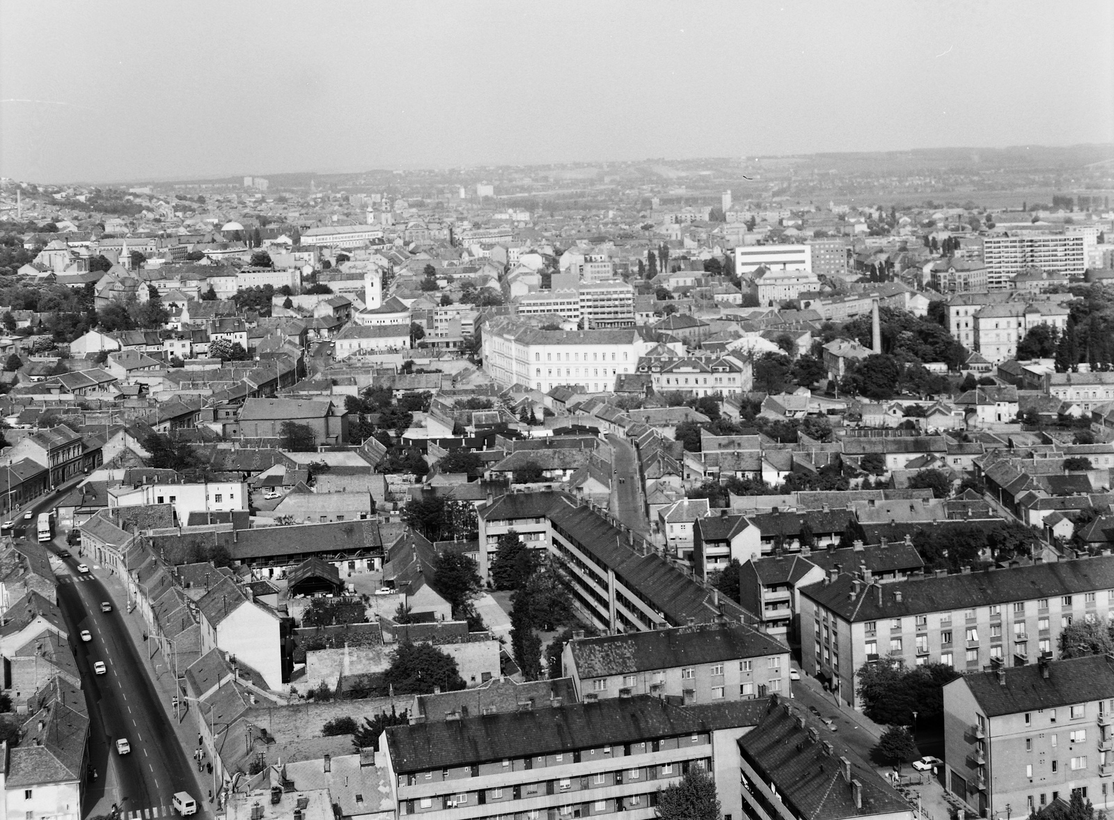 Hungary, Pécs, látkép a Magasház tetejéről a belváros felé nézve., 1975, Kádas Tibor, picture, Fortepan #84861