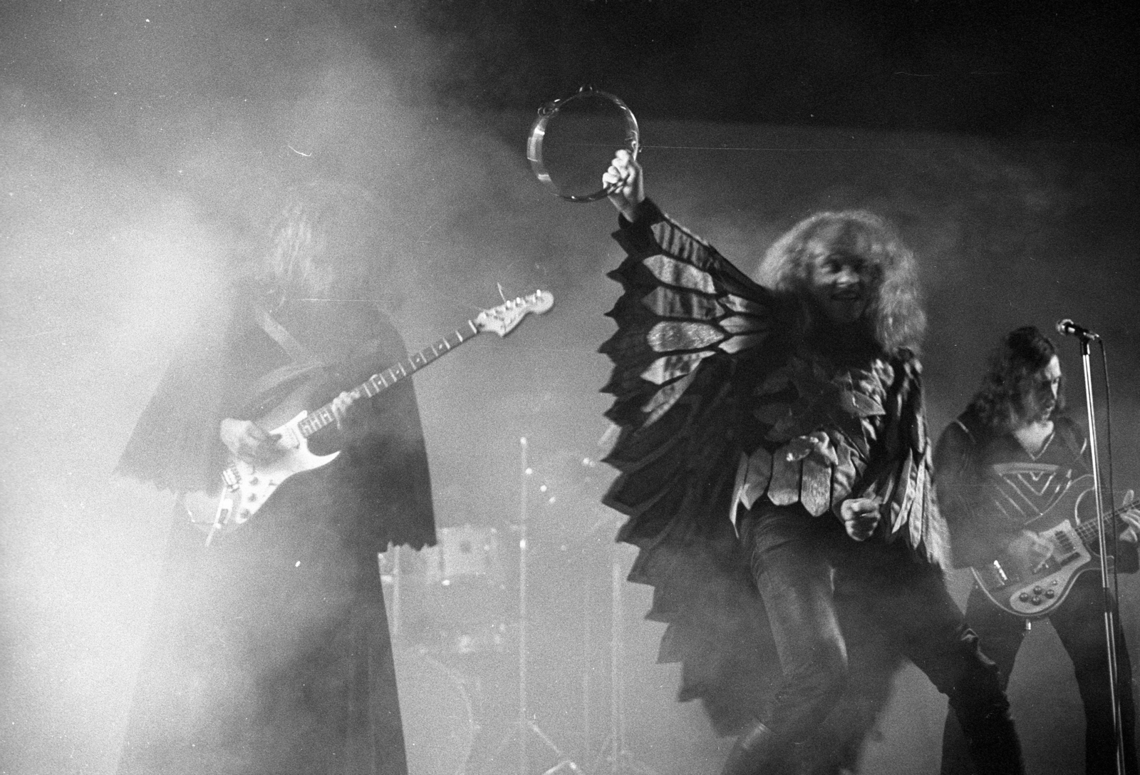 Hungary, Omega együttes koncertje, Molnár György, Kóbor János, Mihály Tamás., 1978, Erdei Katalin, celebrity, pop music, band, rattle, guitar, electric guitar, Fortepan #84921