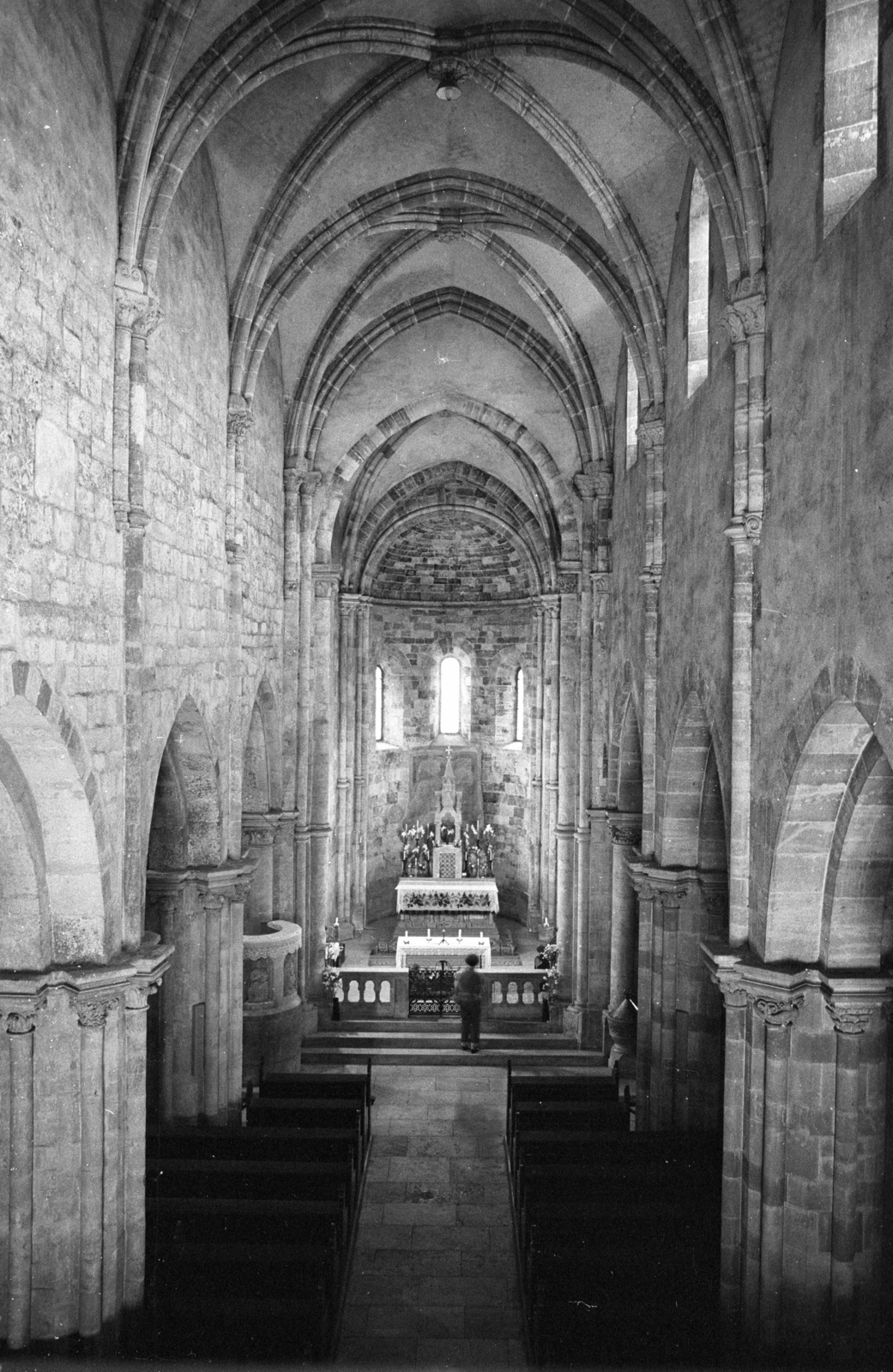 Hungary, Ják, Apátsági templom., 1976, Erdei Katalin, pulpit, church interior, Fortepan #84957