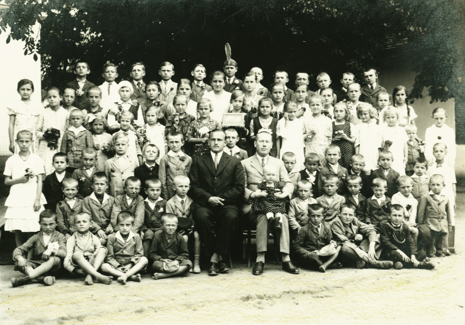 Hungary, Csököly, református iskola tanulóinak csoportképe., 1933, Nagy Józsefné dr, Fortepan #85046