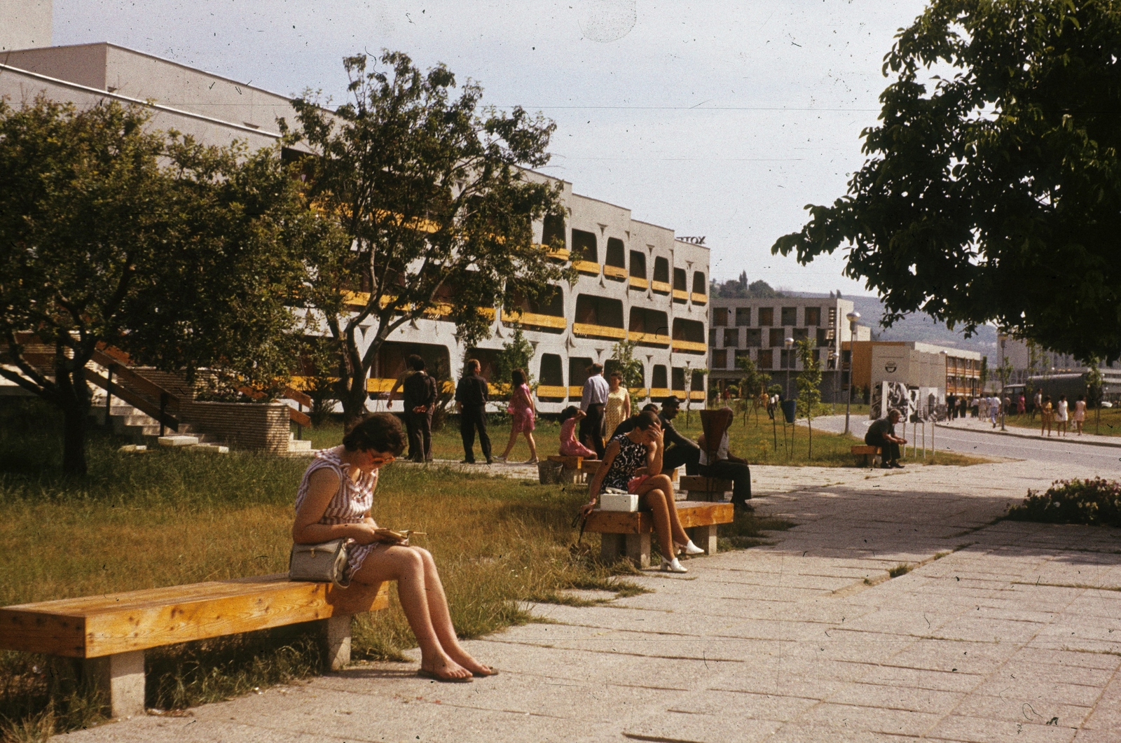 Bulgária, Albena, Hotel Bratislava., 1975, Métneki János dr, színes, szálloda, Fortepan #85137