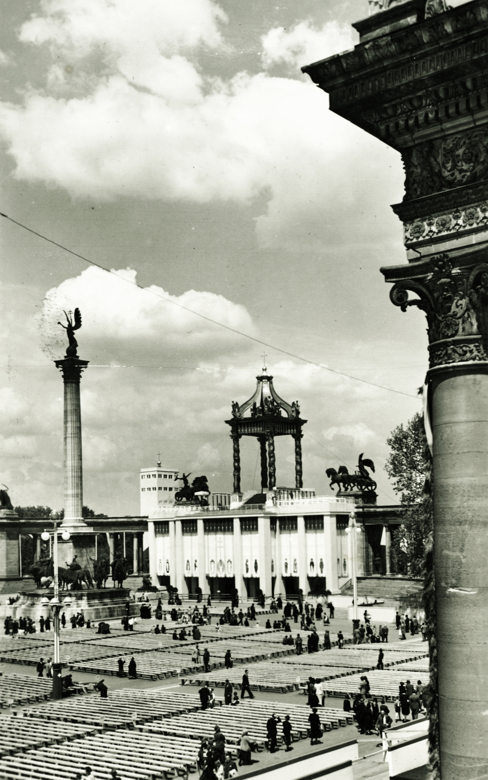 Hungary, Budapest XIV., Hősök tere, Eucharisztikus Világkongresszus., 1938, Császy Alice, Budapest, Archangel Gabriel-portrayal, Fortepan #85168