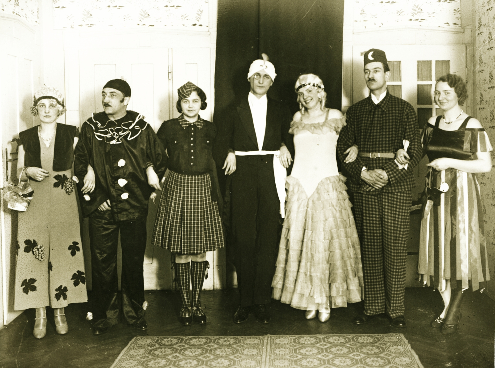 1933, Császy Alice, costume, turban, clown, Fortepan #85170