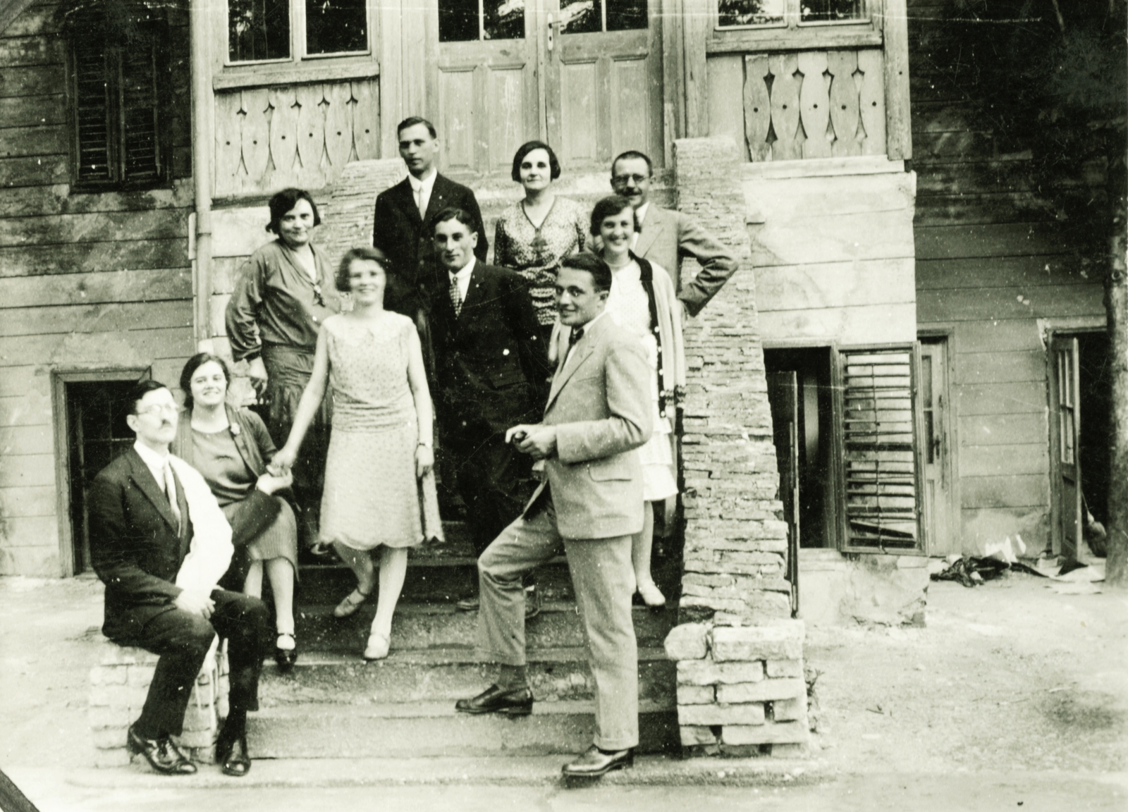 1932, Császy Alice, stairs, tableau, Fortepan #85176