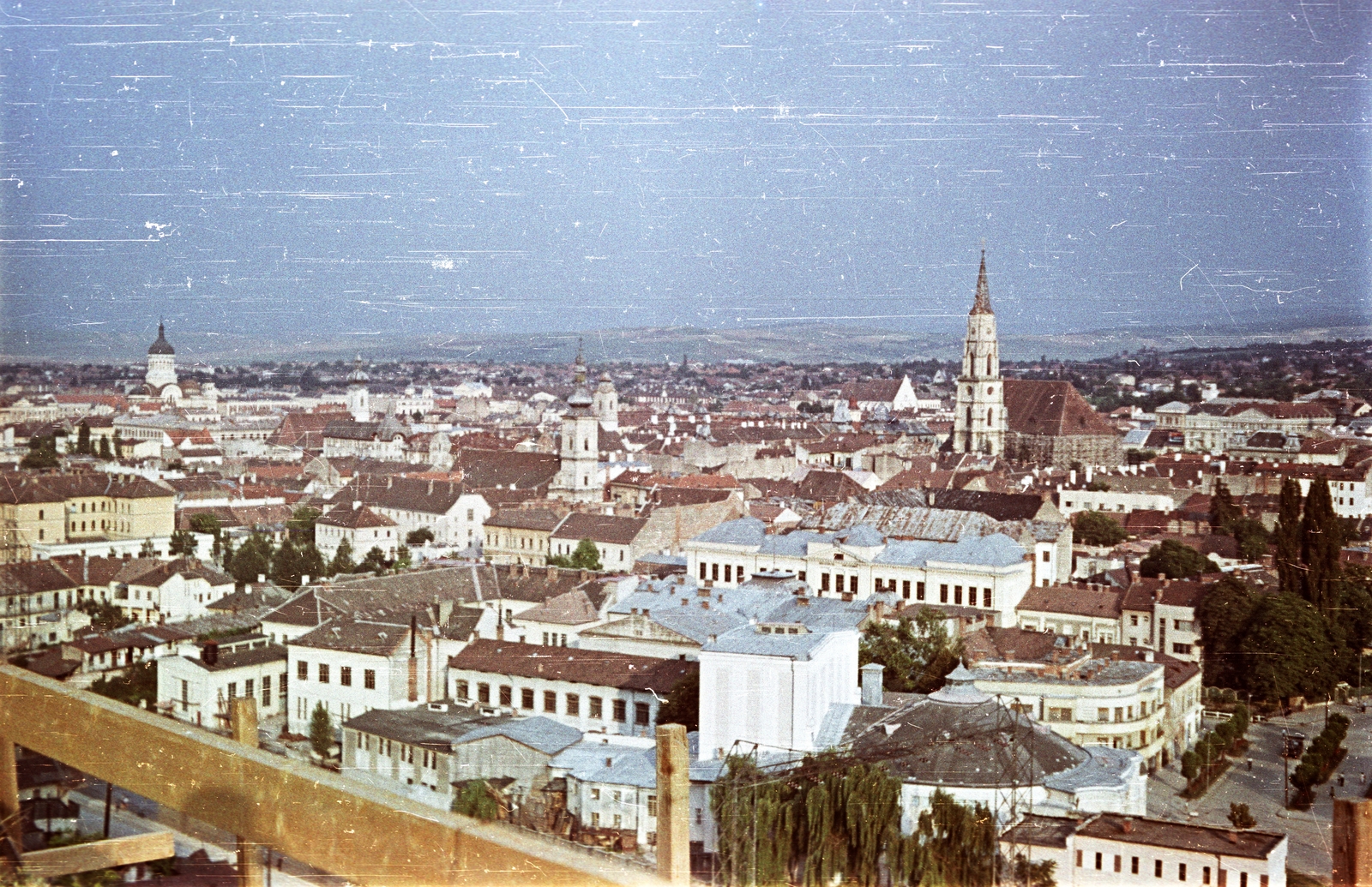 Romania,Transylvania, Cluj-Napoca, látkép a Fellegvárból., 1958, Császy Alice, church, colorful, picture, Fortepan #85189