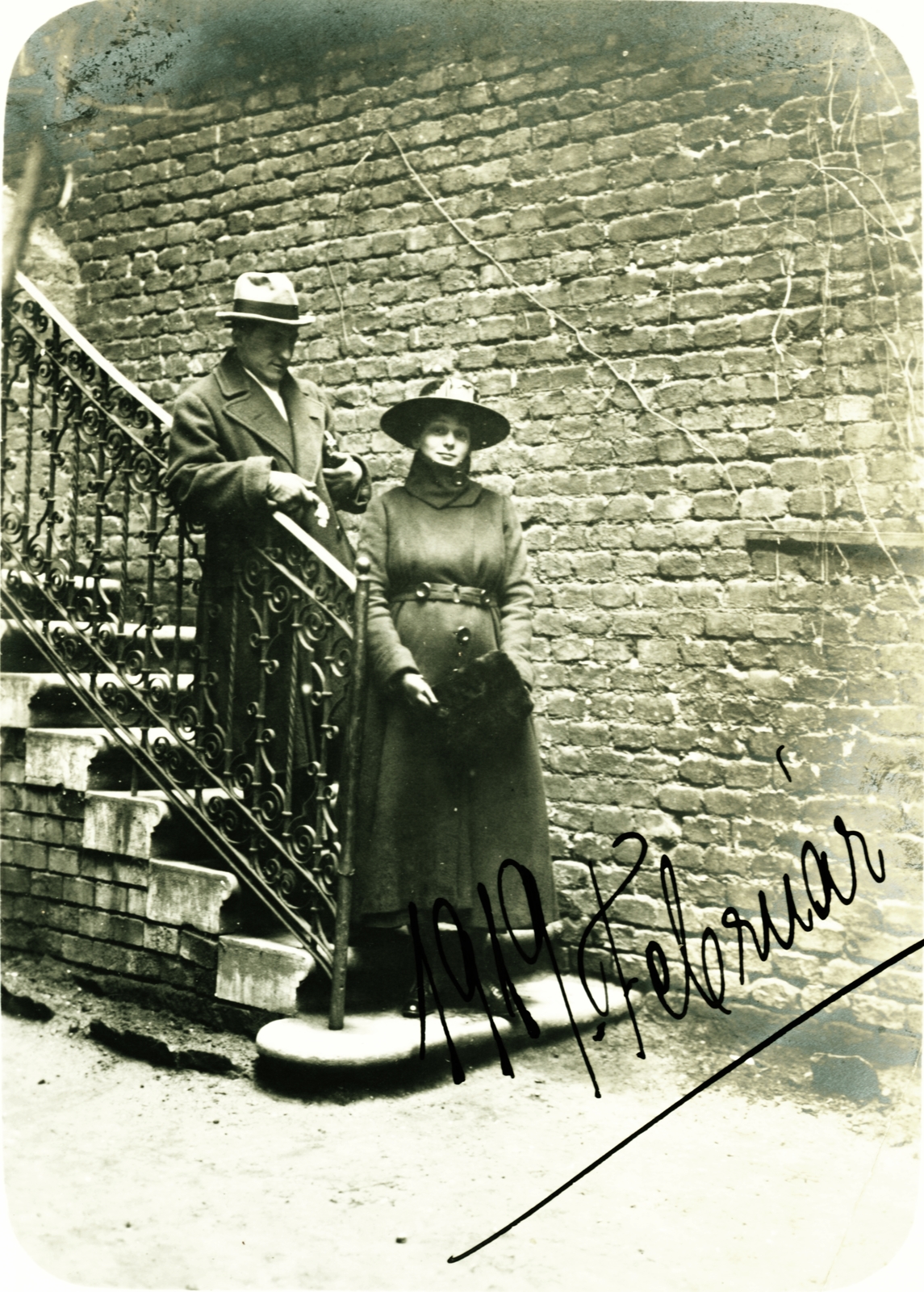 1919, Hirschler András, lépcső, emberpár, Fortepan #85247