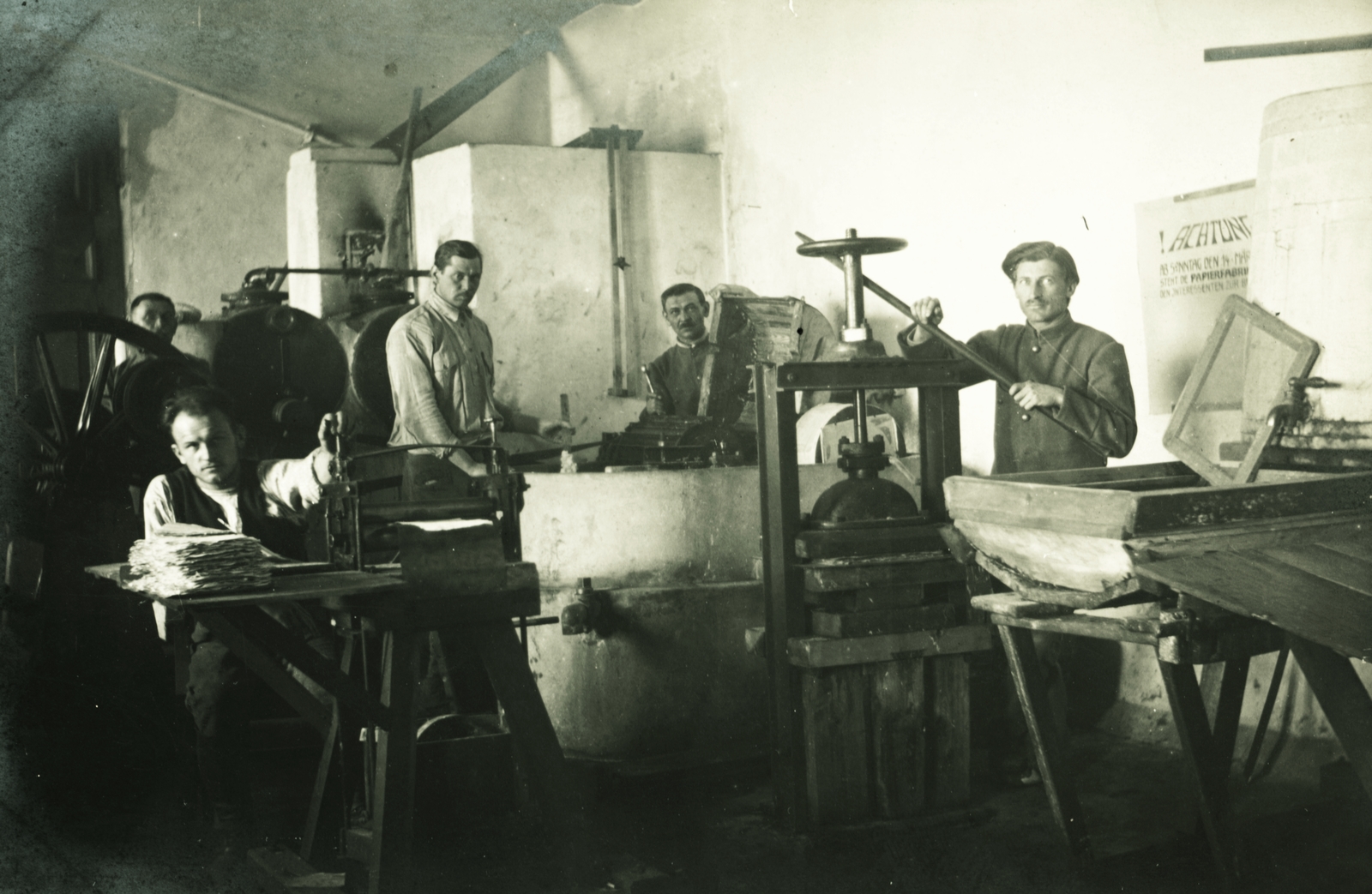 1918, Lőw Miklós, printing industry, paper factory, printer, Fortepan #85335