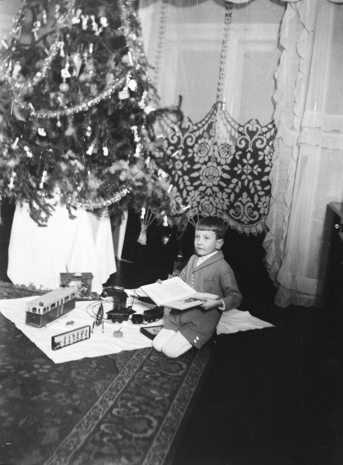 1933, Jáki László, Christmas, christmas tree, toy soldier, nativity scene, Fortepan #85403