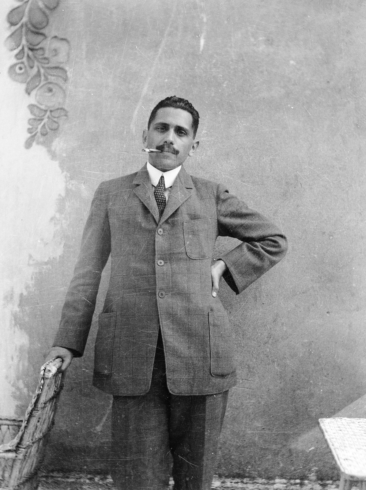 1920, Csontos András, portrait, smoking, man, Fortepan #85505