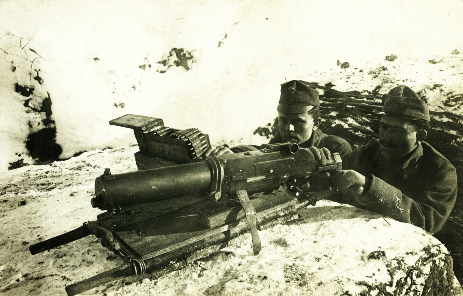 1915, Moravecz János, First World War, soldier, Schwarzlose-brand, Fortepan #85682