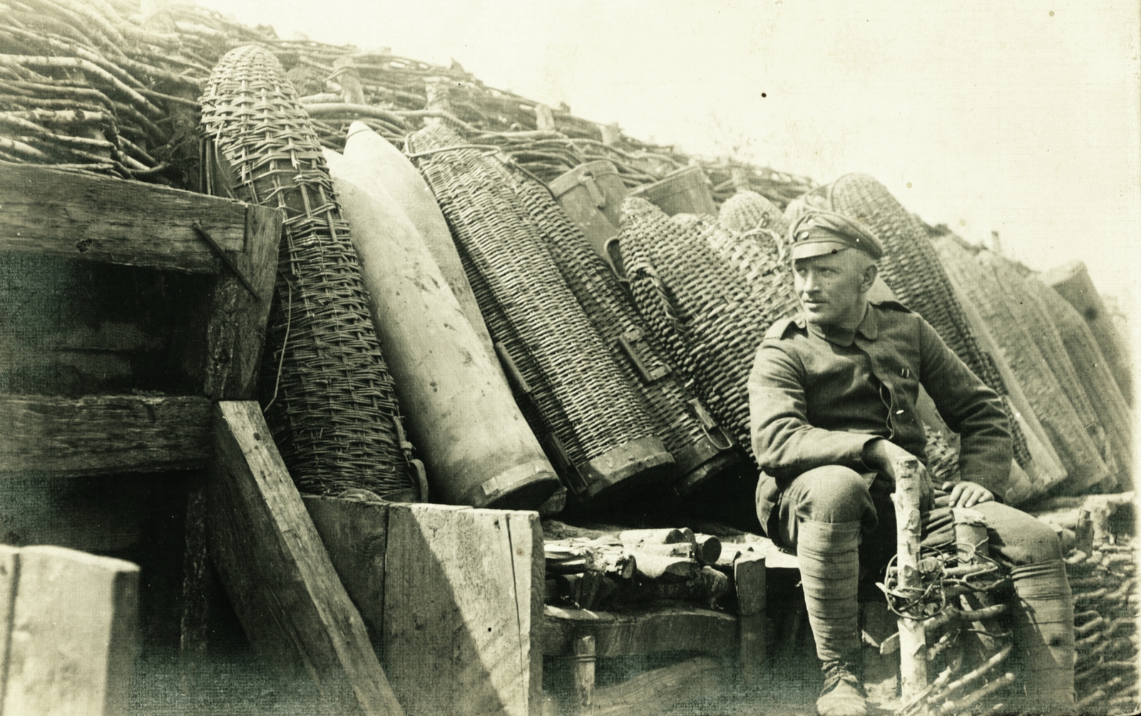 1916, Moravecz János, First World War, ammunition, wickerwork, Fortepan #85687